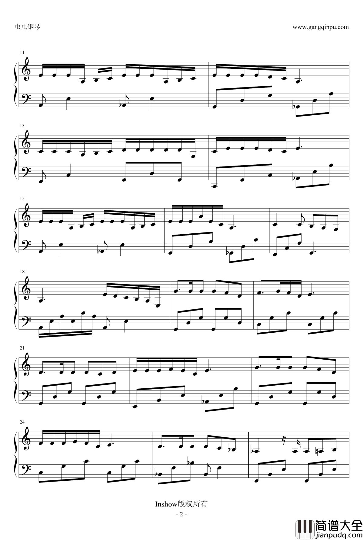 匆匆那年钢琴谱_C调_王菲