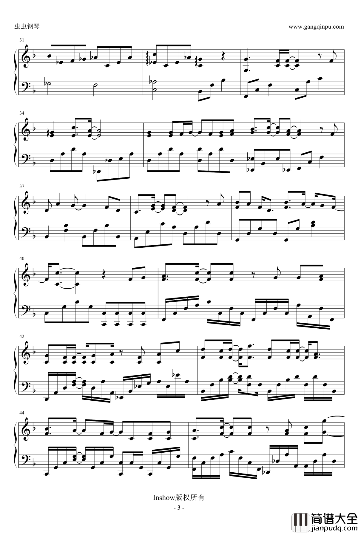 活色生香钢琴谱_李易峰