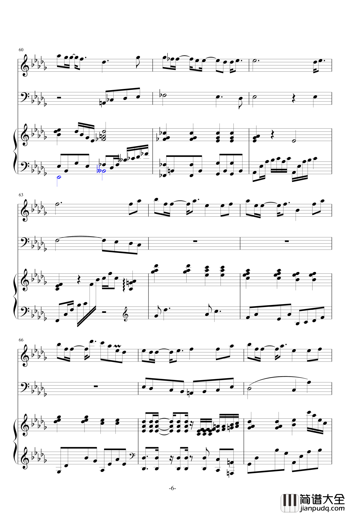 手掌心钢琴谱__兰陵王_片尾曲精编合奏版_兰陵王