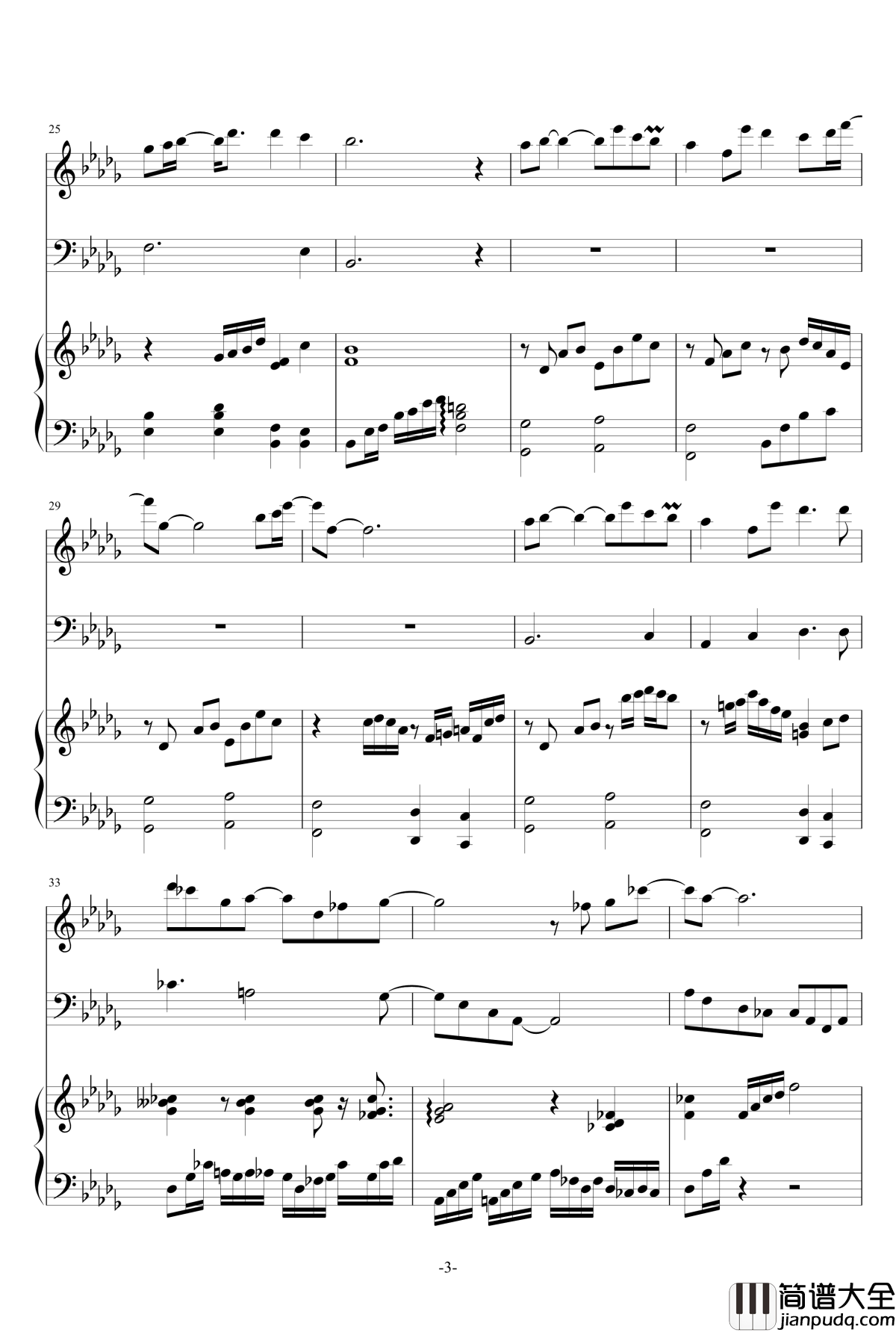 手掌心钢琴谱__兰陵王_片尾曲精编合奏版_兰陵王