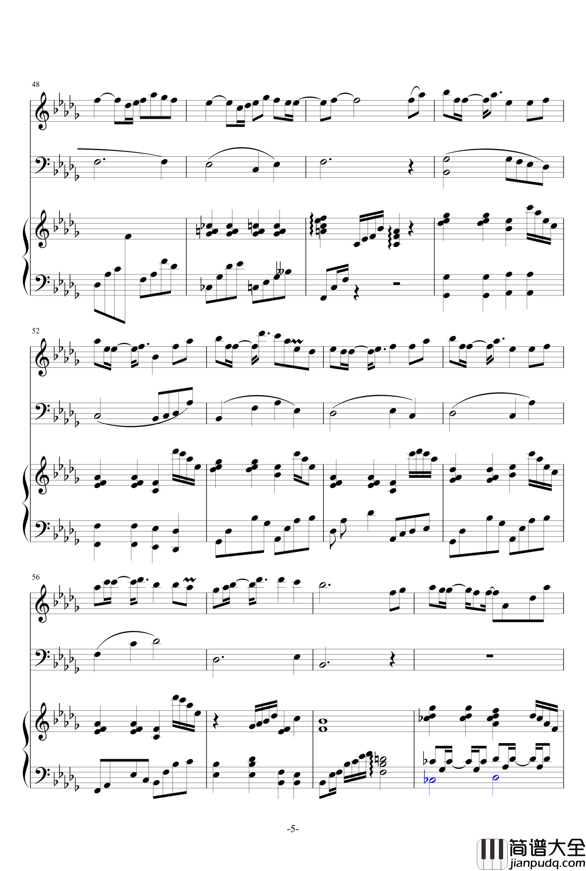 手掌心钢琴谱__兰陵王_片尾曲精编合奏版_兰陵王