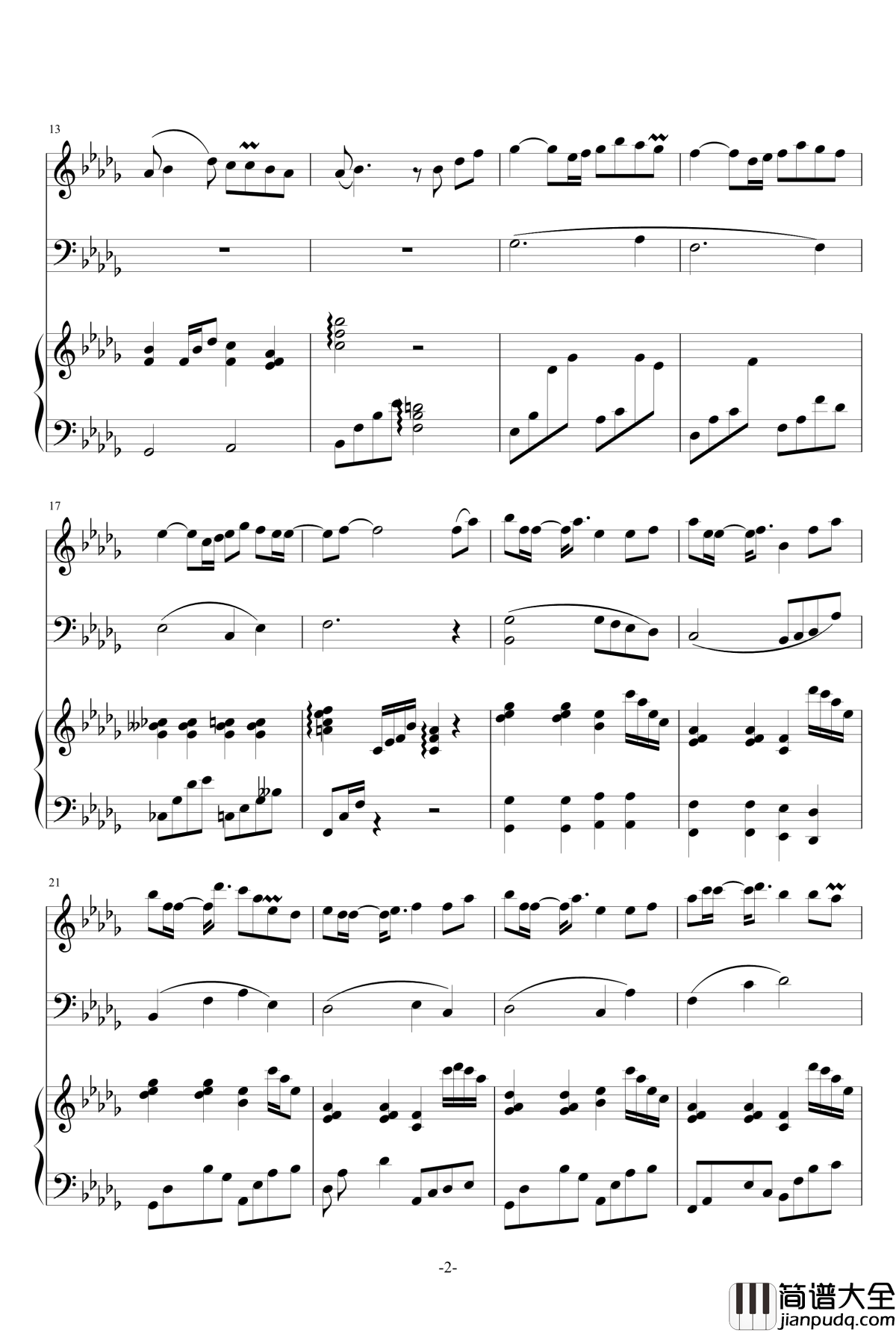 手掌心钢琴谱__兰陵王_片尾曲精编合奏版_兰陵王