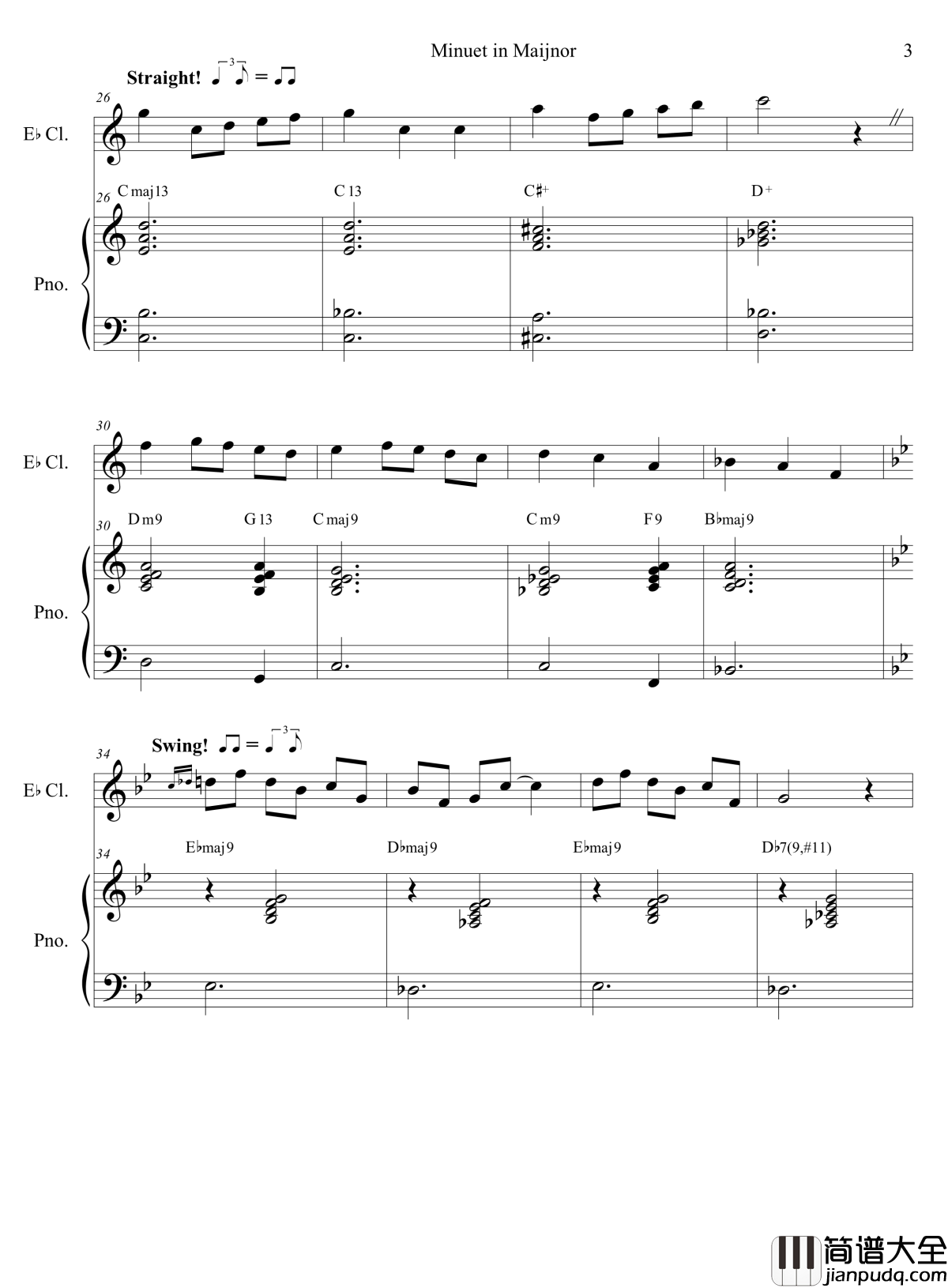 Minuet_in_Maijnor钢琴谱_千古留名