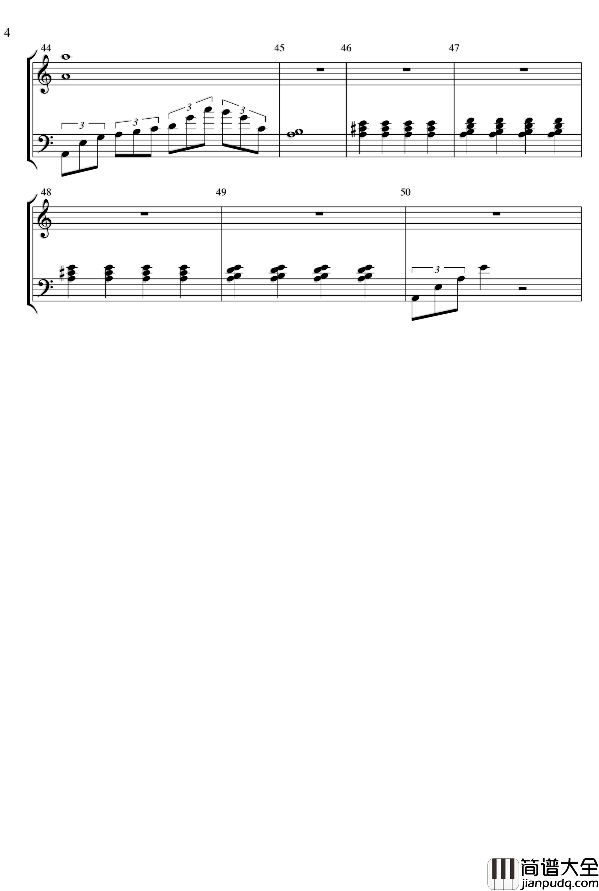 Never_Again_pf钢琴谱_菅野祐悟