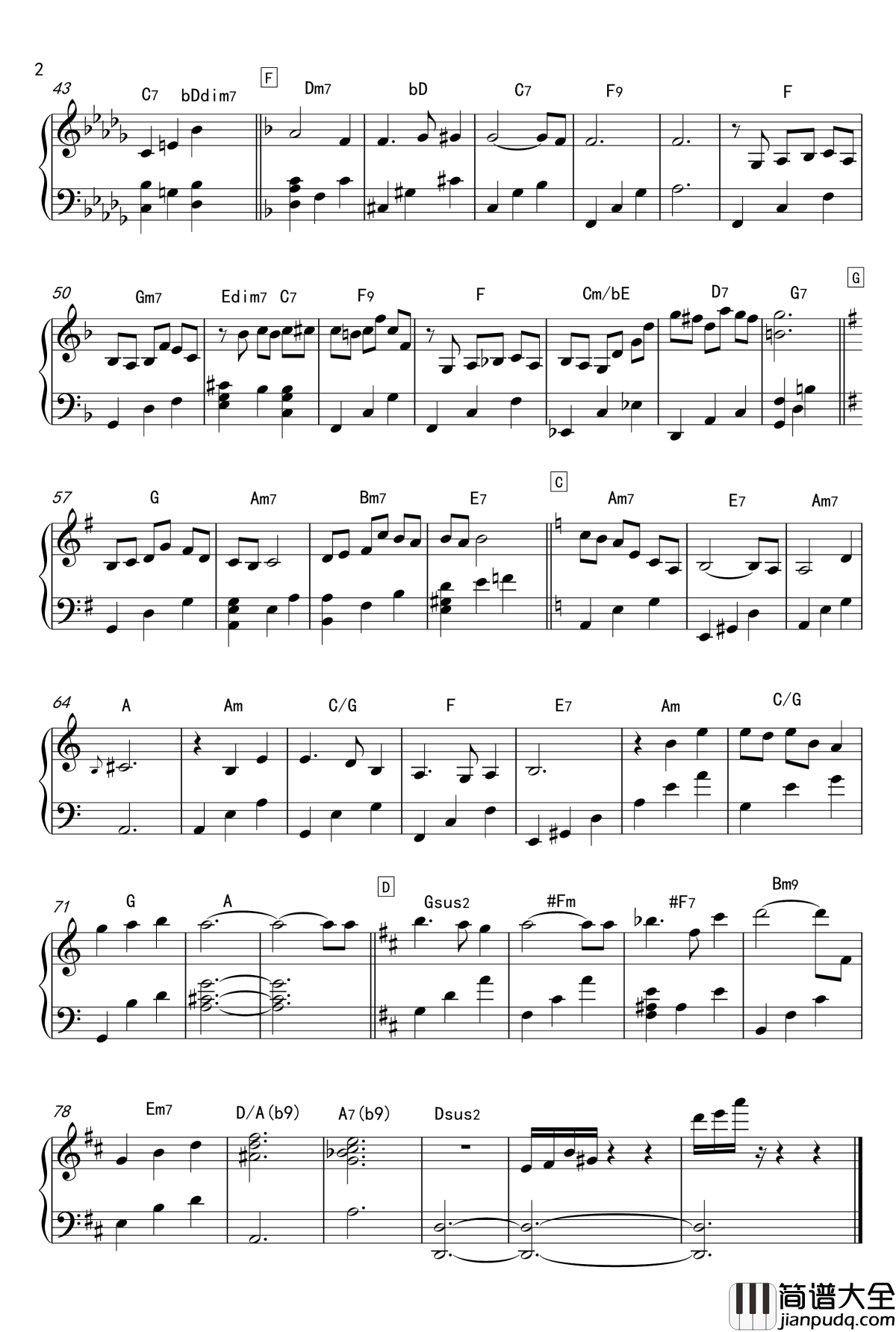 遍历十二调钢琴谱_GEO吴欣舟