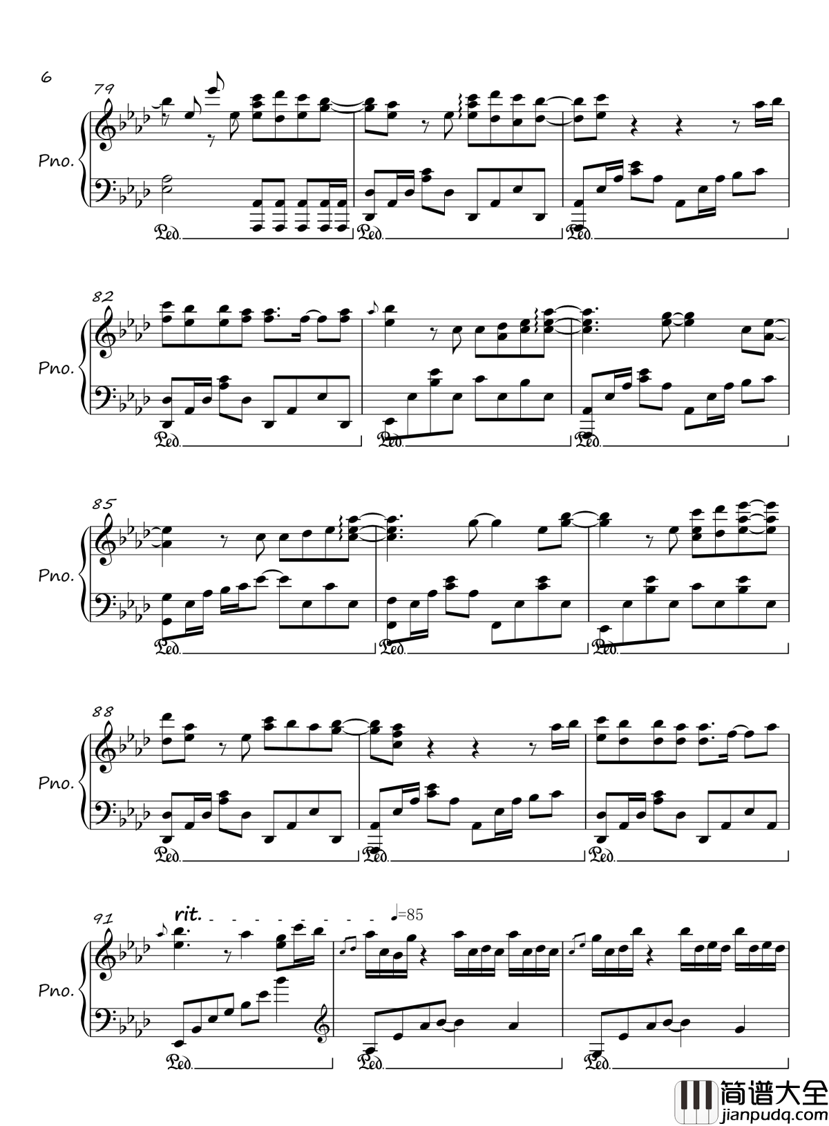 不过失去了一点点钢琴谱_曾沛慈