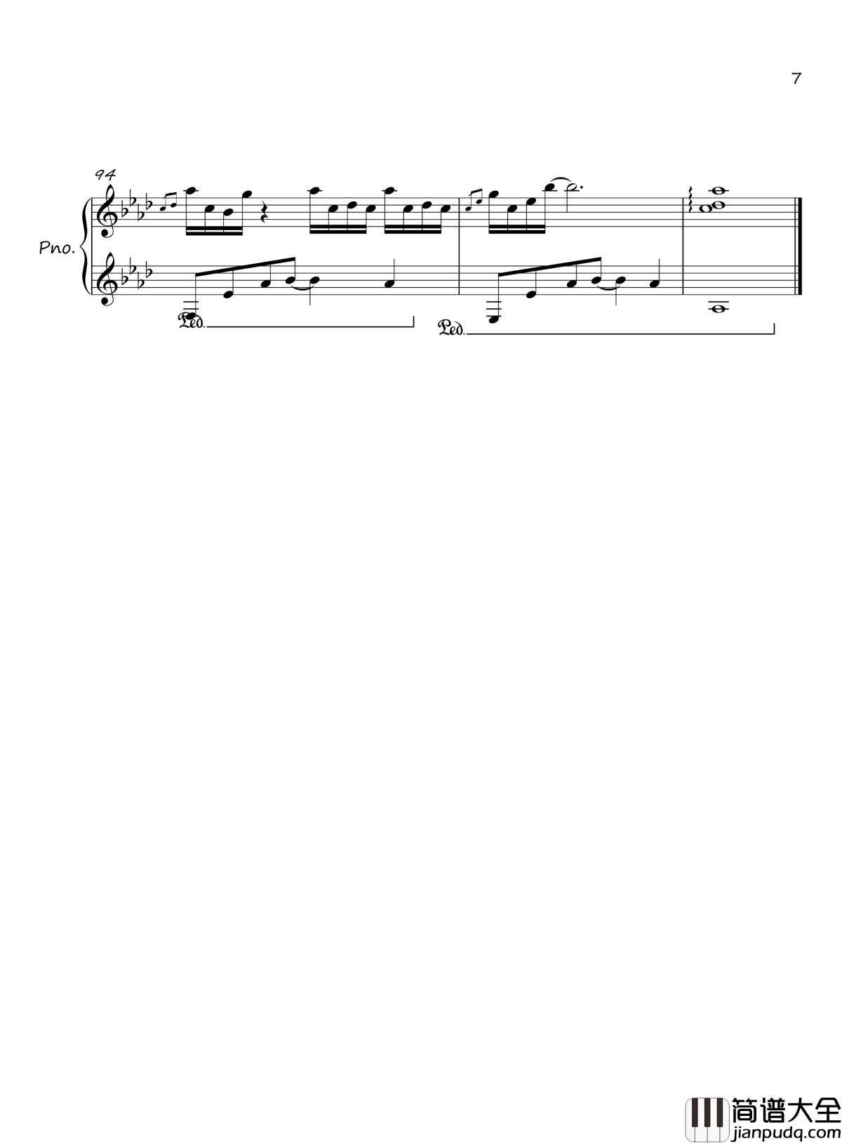 不过失去了一点点钢琴谱_曾沛慈