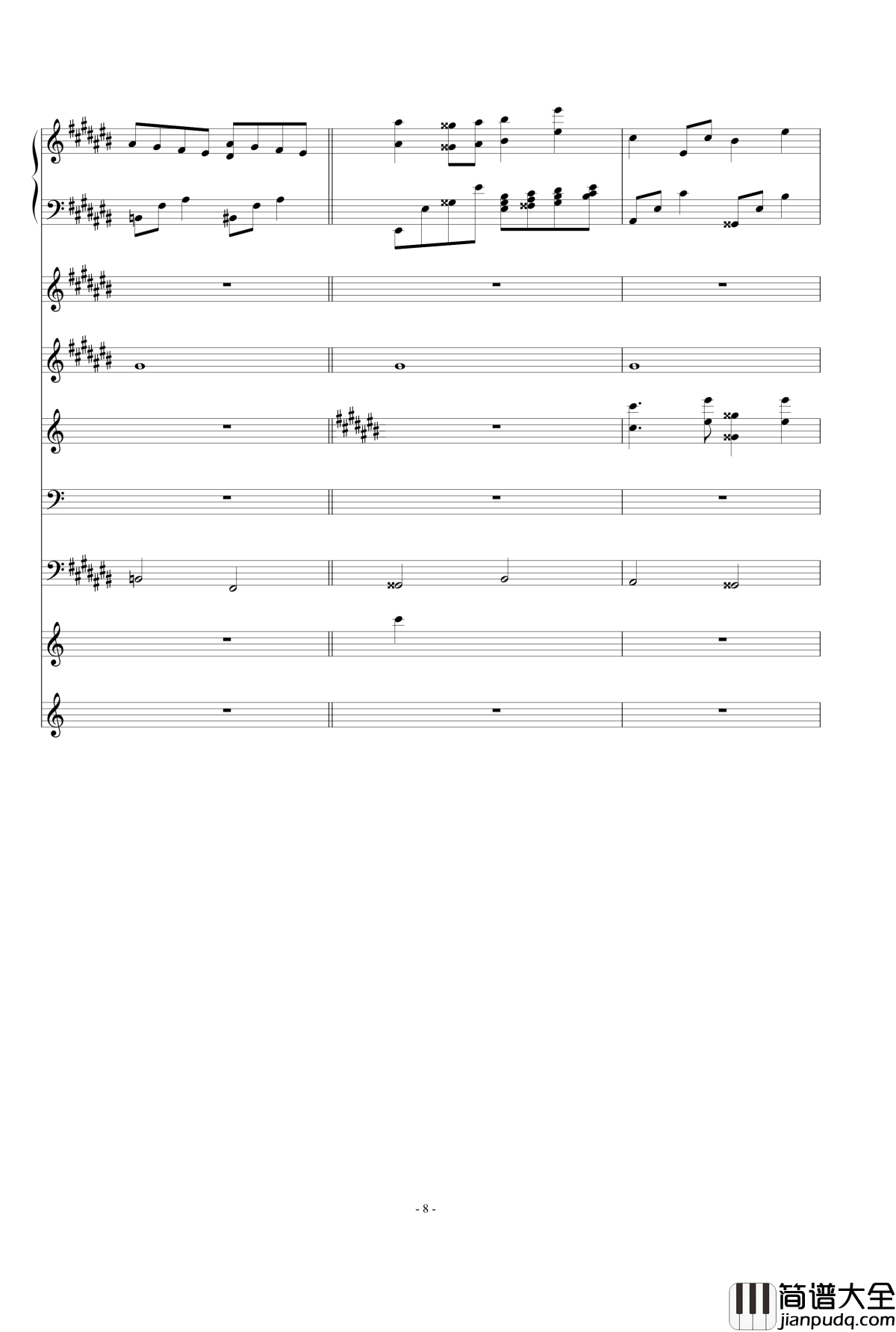 time_gone钢琴谱_lig_bri