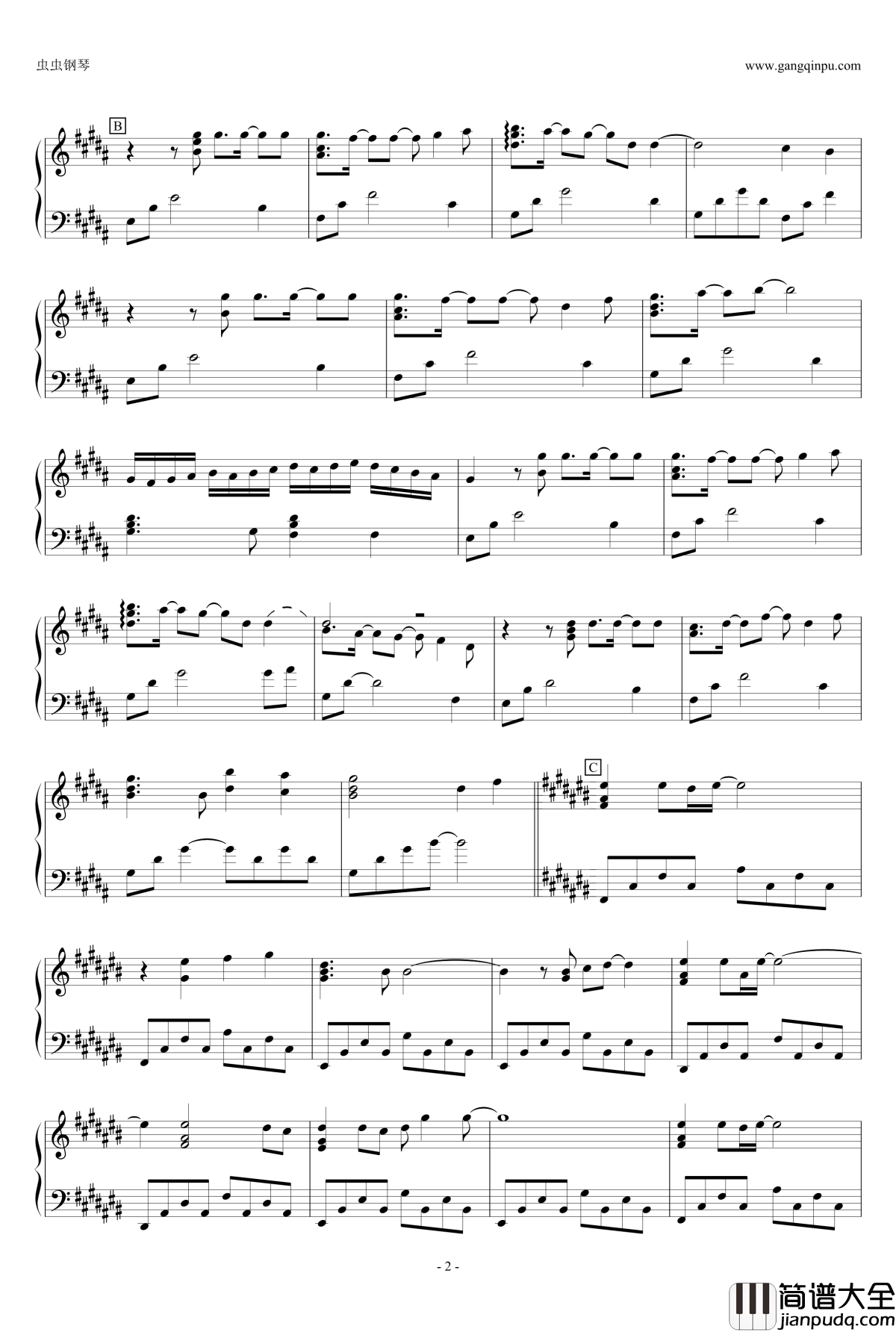 鸟之诗钢琴谱_AIR原声版