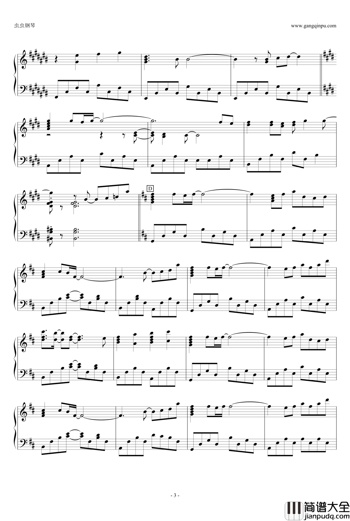 鸟之诗钢琴谱_AIR原声版