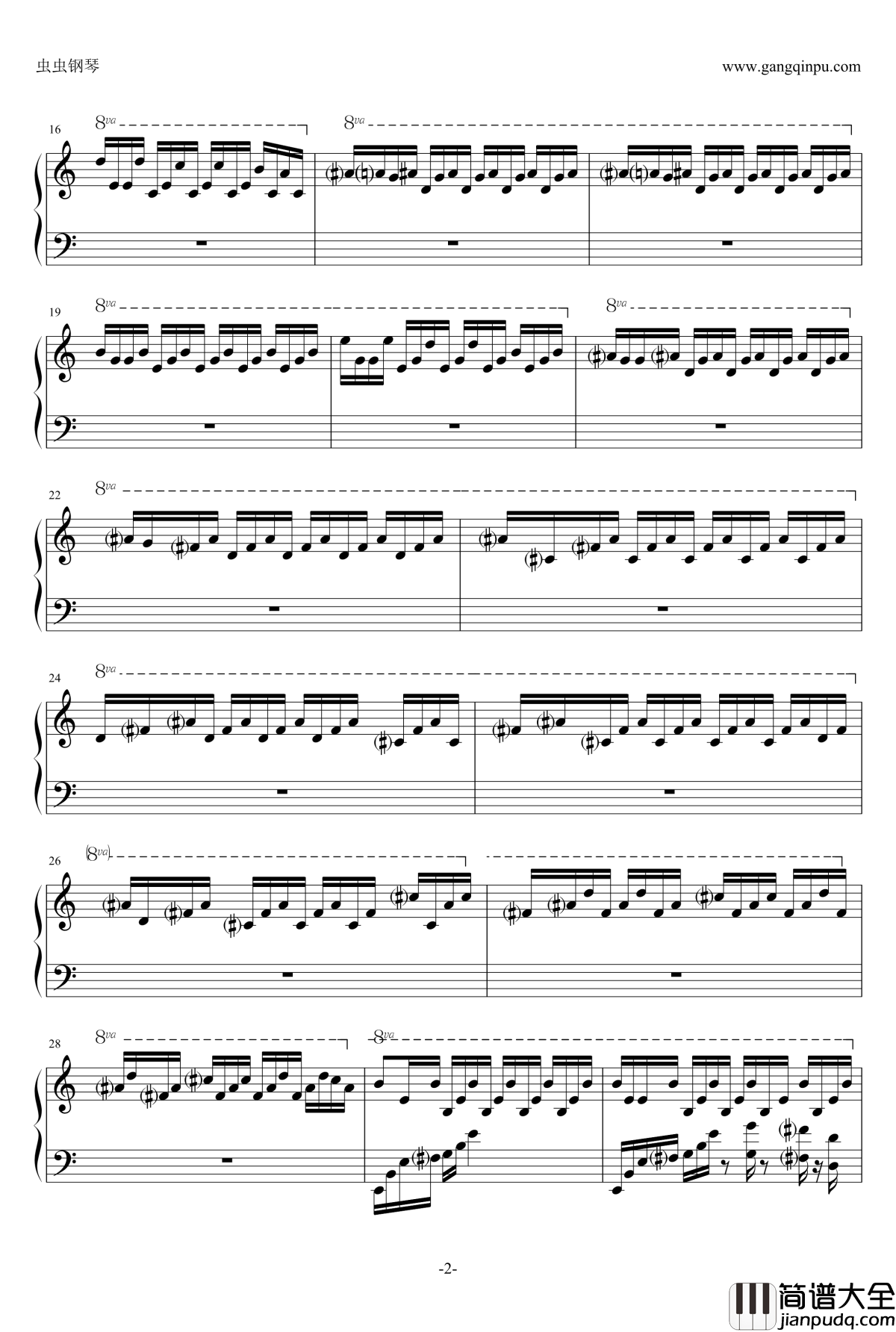 使命召唤僵尸模式BGM钢琴谱_Damned_修改版_使命召唤