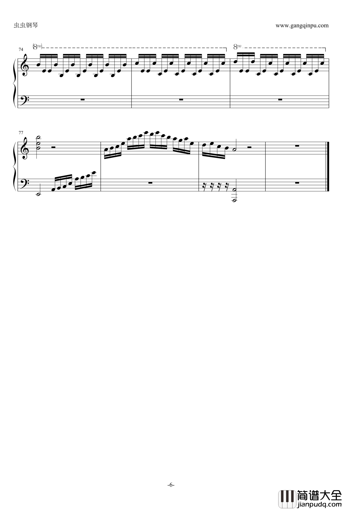 使命召唤僵尸模式BGM钢琴谱_Damned_修改版_使命召唤