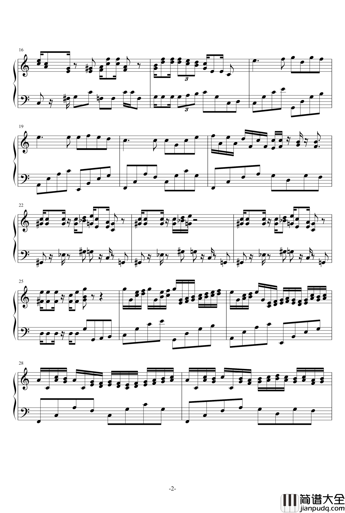 玛丽奥的隔壁老王叫卡农钢琴谱_宋予陌