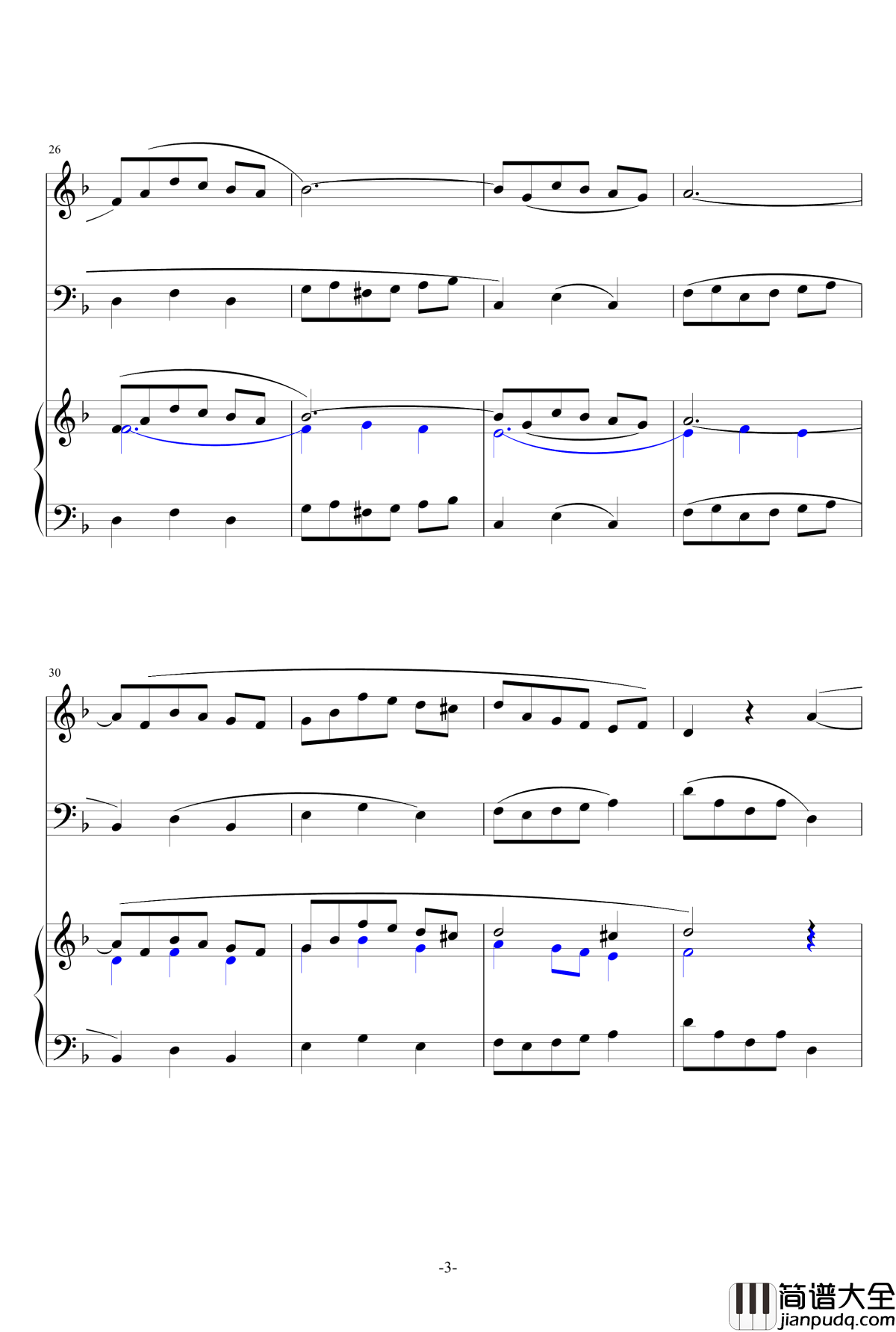 很唯美的复调二声部合唱钢琴谱_宋予陌