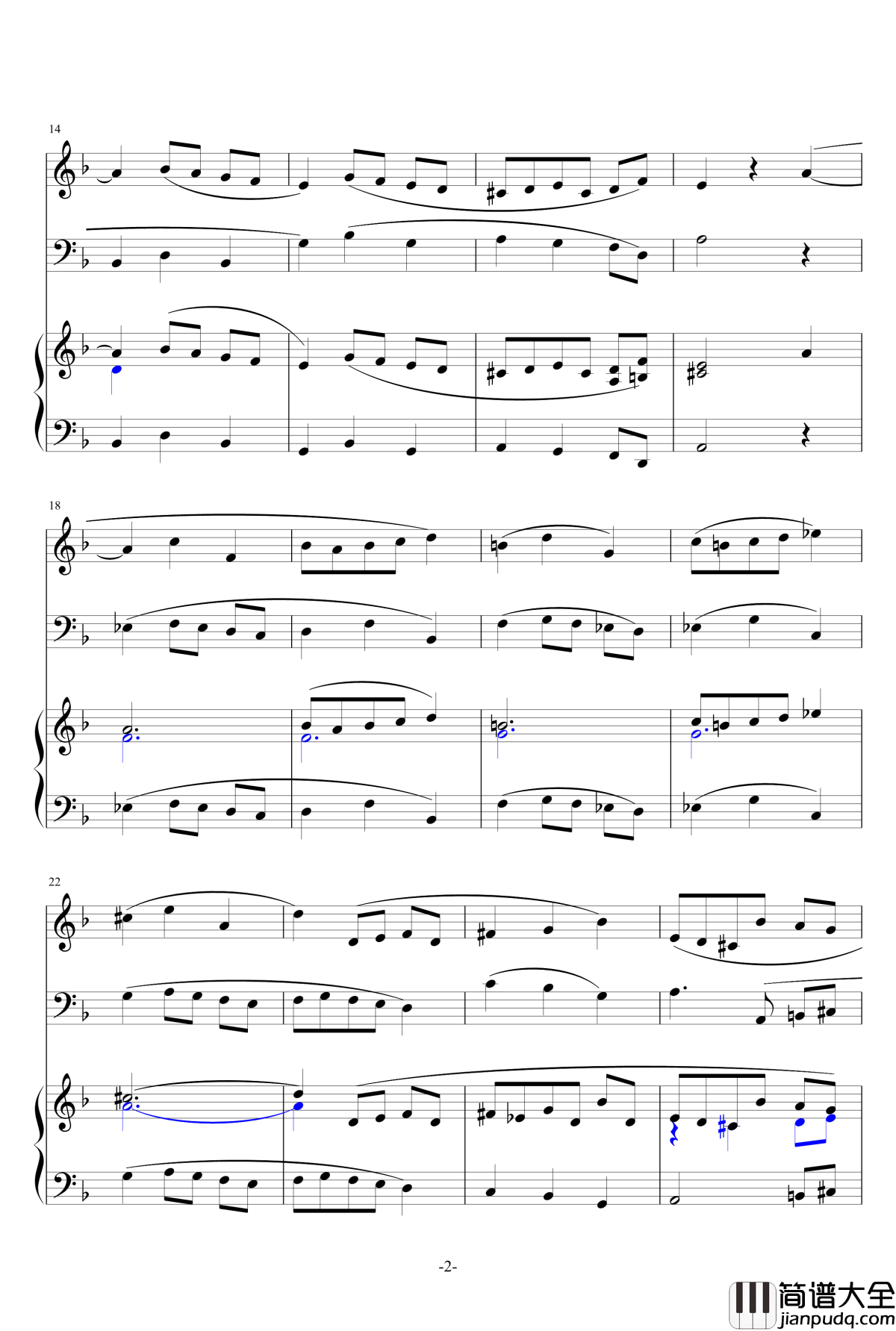 很唯美的复调二声部合唱钢琴谱_宋予陌