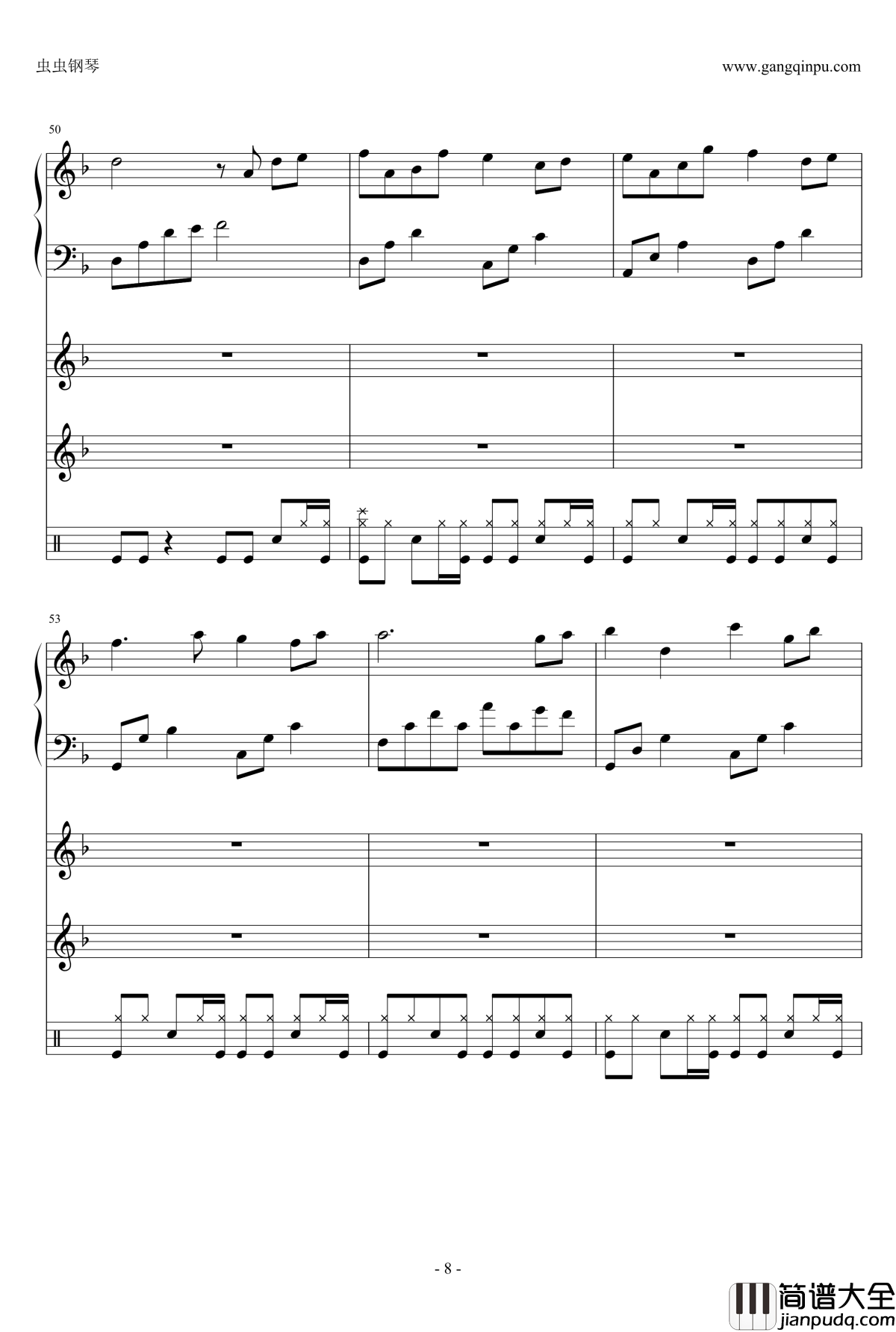 分手假期钢琴谱_全新伴奏_钟洁