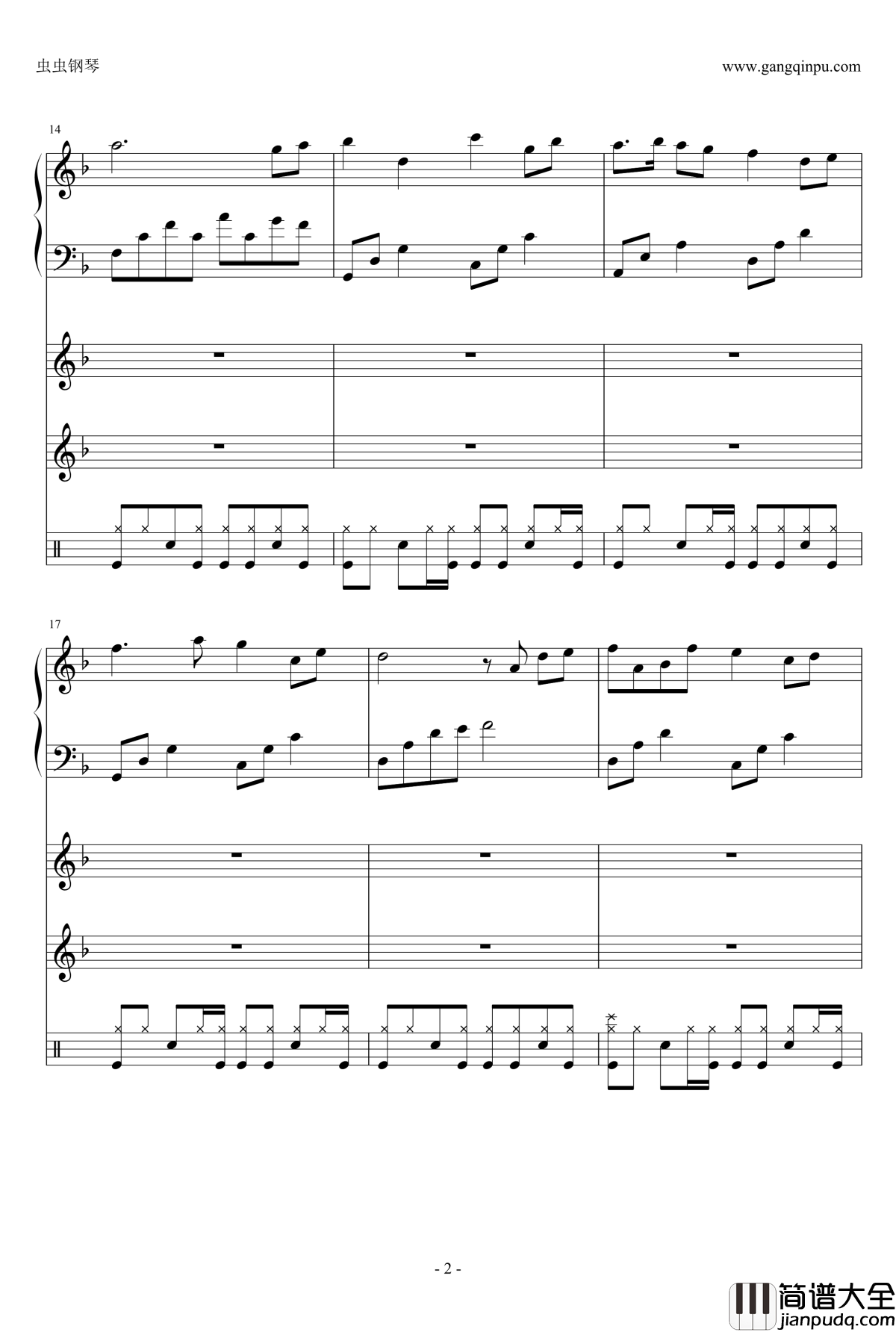 分手假期钢琴谱_全新伴奏_钟洁