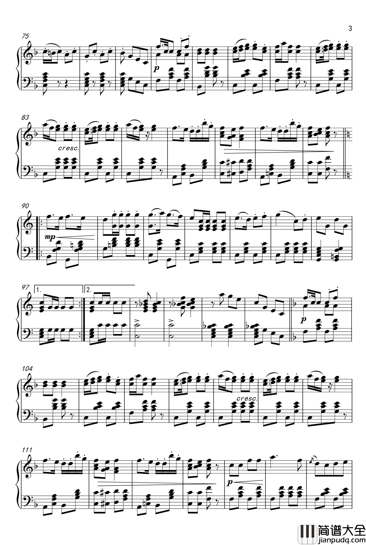 大学生法兰西波尔卡钢琴谱_2015年维也纳新年音乐会曲目钢琴改编版_马勒_Z.D.Lin