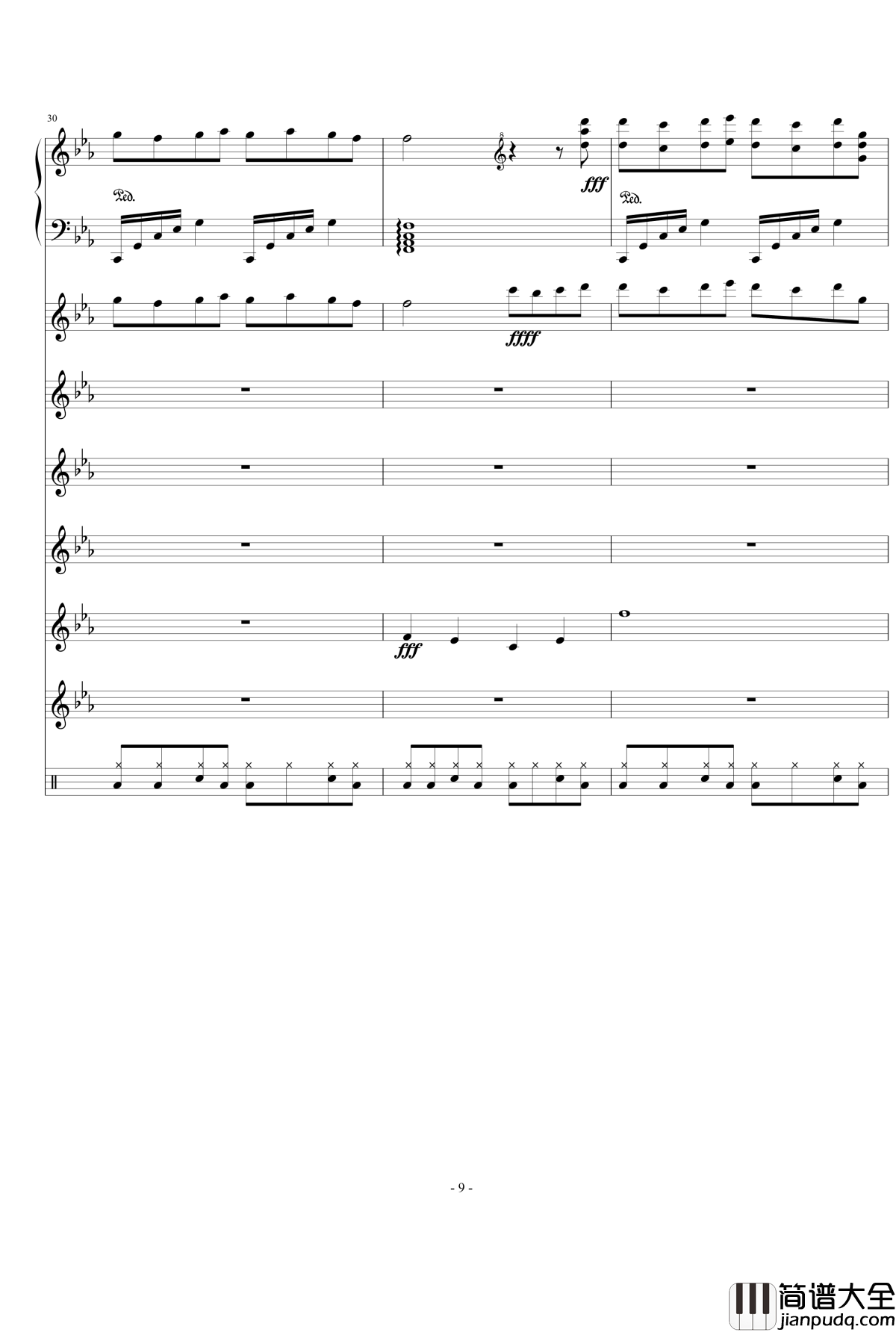 still_water钢琴谱_澄镜之水变奏曲总谱_欧松