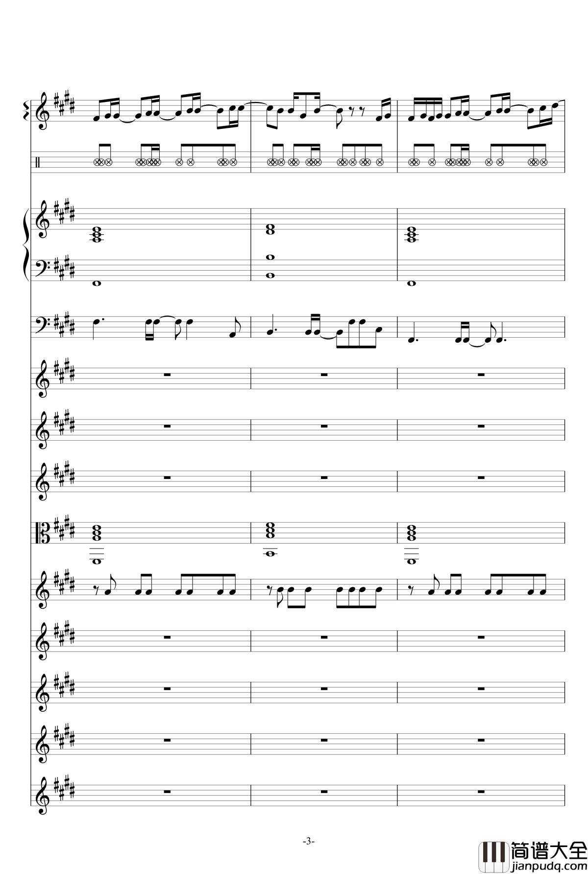 爱的海洋钢琴谱_曲婉婷_总谱