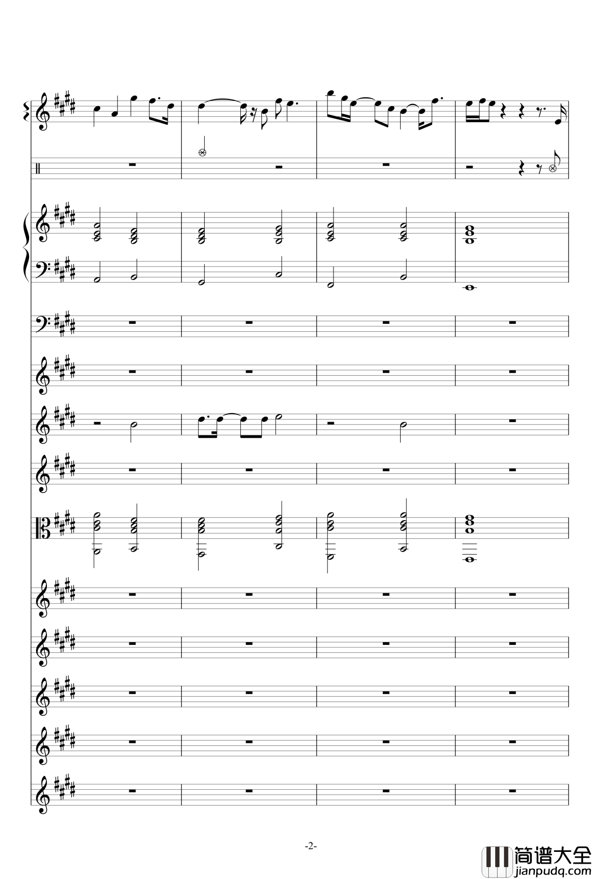 爱的海洋钢琴谱_曲婉婷_总谱