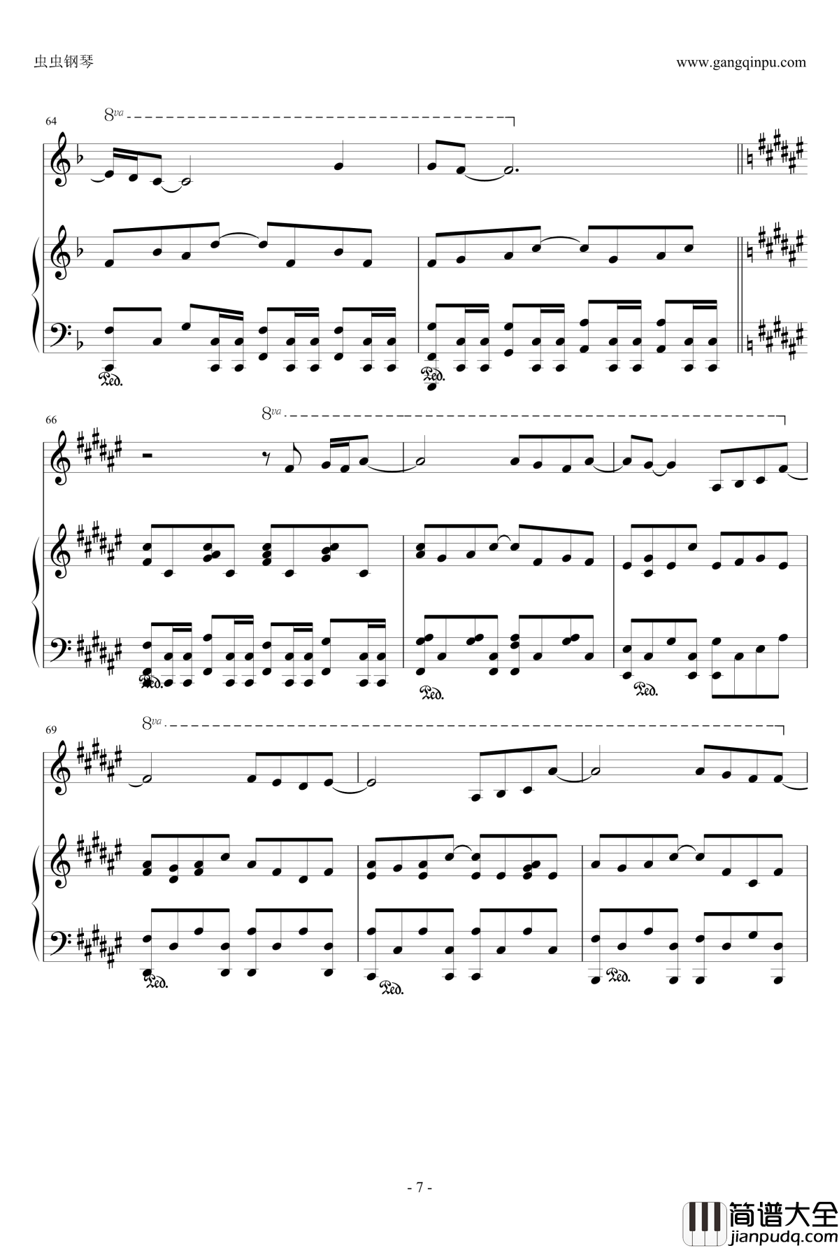 祝我生日快乐钢琴谱_F调弹唱版_温岚