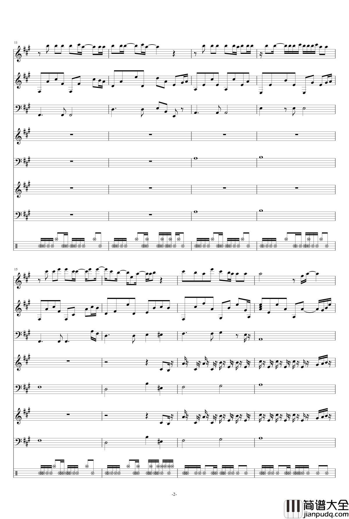 开不了口钢琴谱_周杰伦_总谱