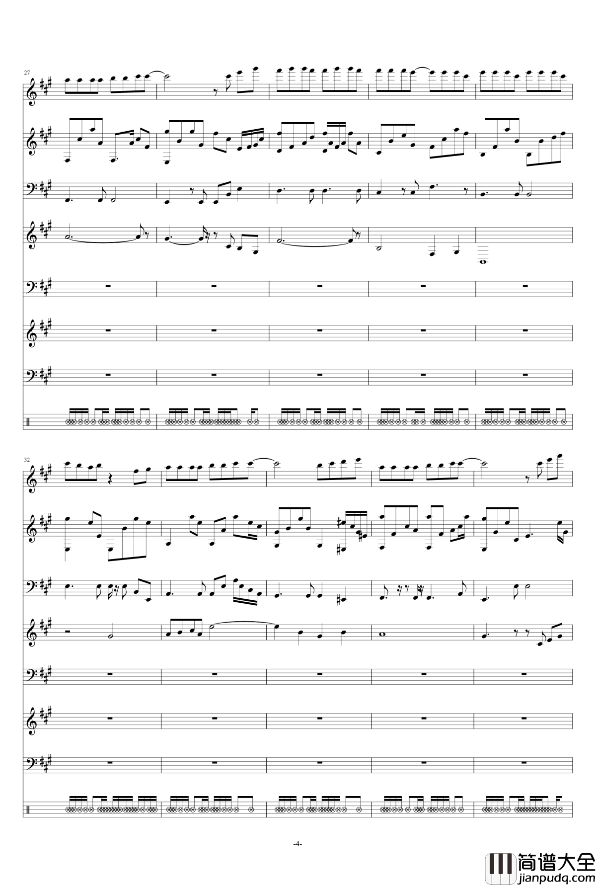 开不了口钢琴谱_周杰伦_总谱