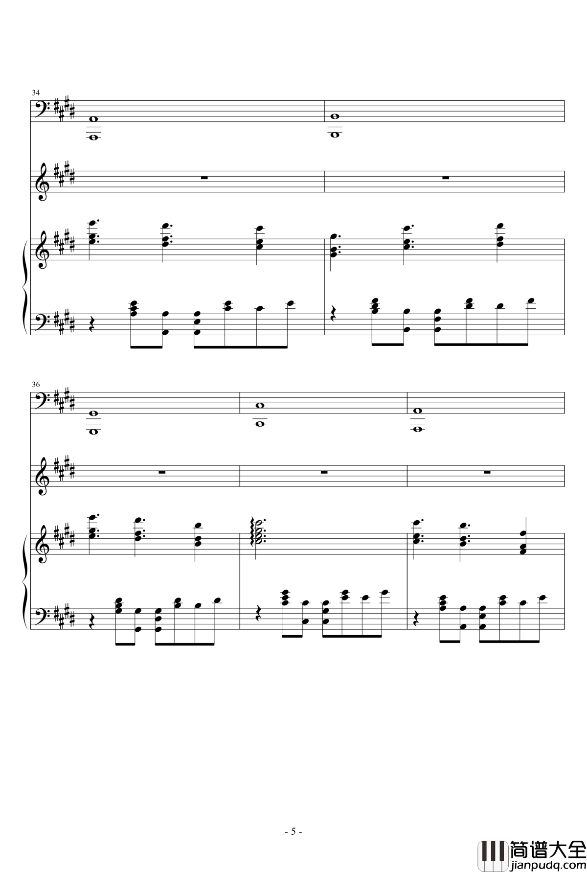 少女の海钢琴谱_瑜乐星