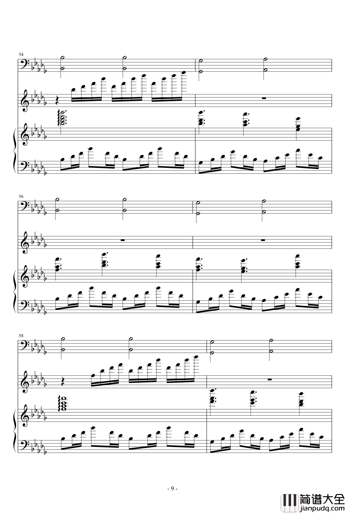 少女の海钢琴谱_瑜乐星