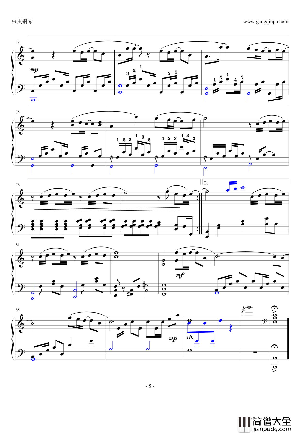 可惜没如果钢琴谱_带指法_林俊杰