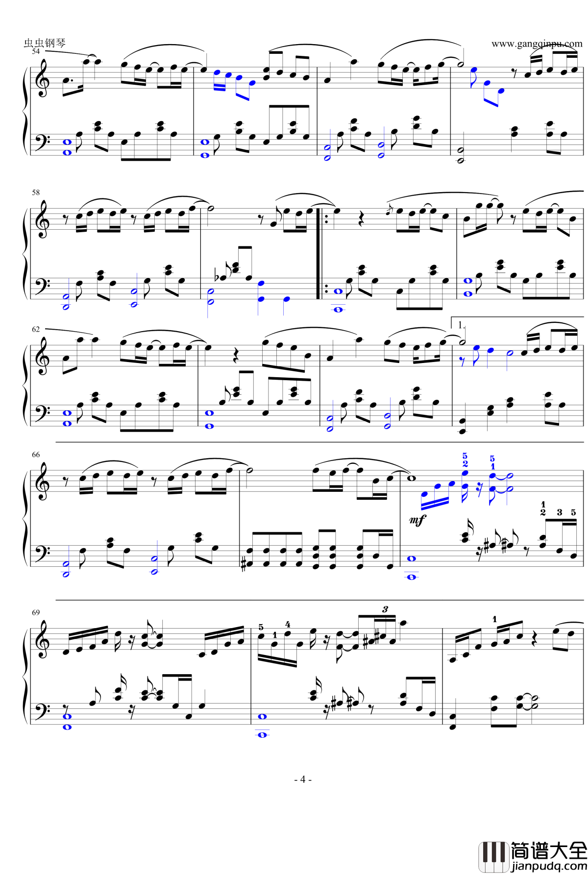 可惜没如果钢琴谱_带指法_林俊杰