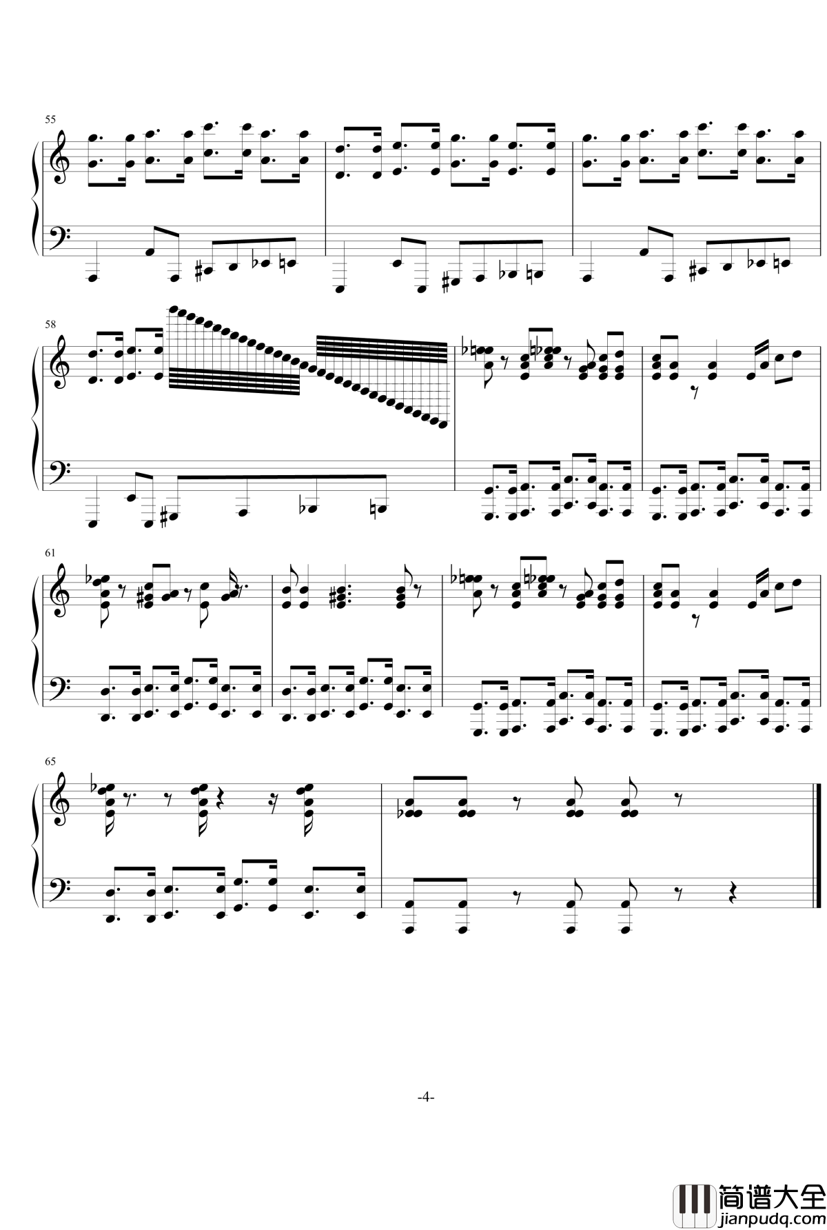 任性的二钢琴谱_庸才