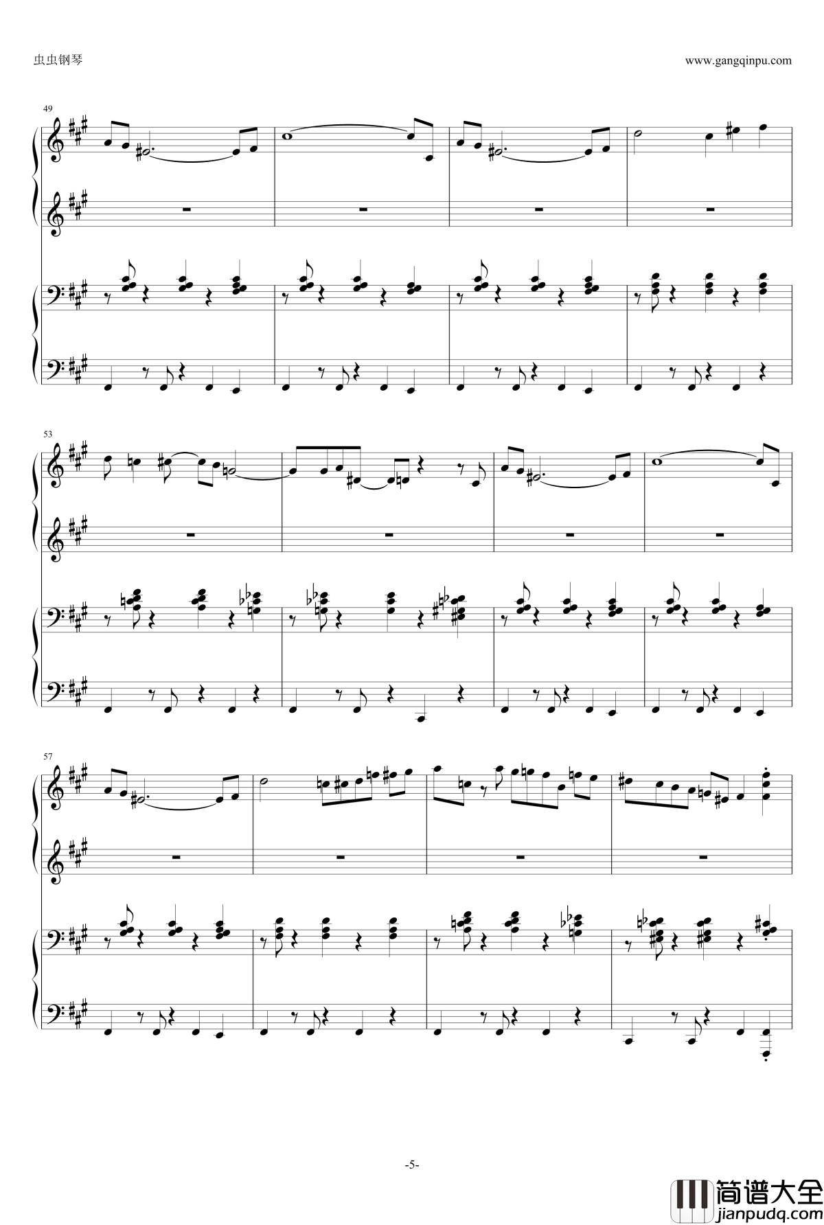 Les_Aventuriers钢琴谱_久石让