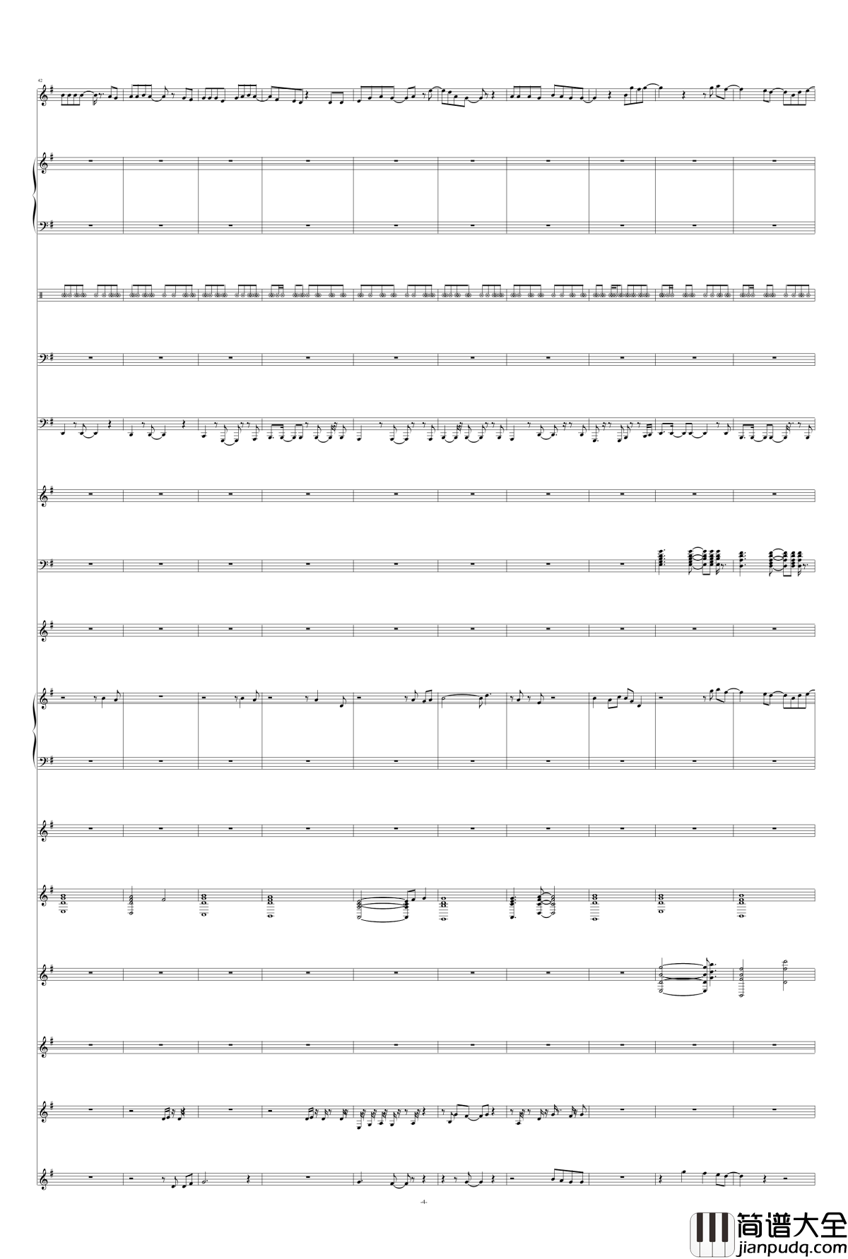 兰花指钢琴谱_总谱_阿里郎