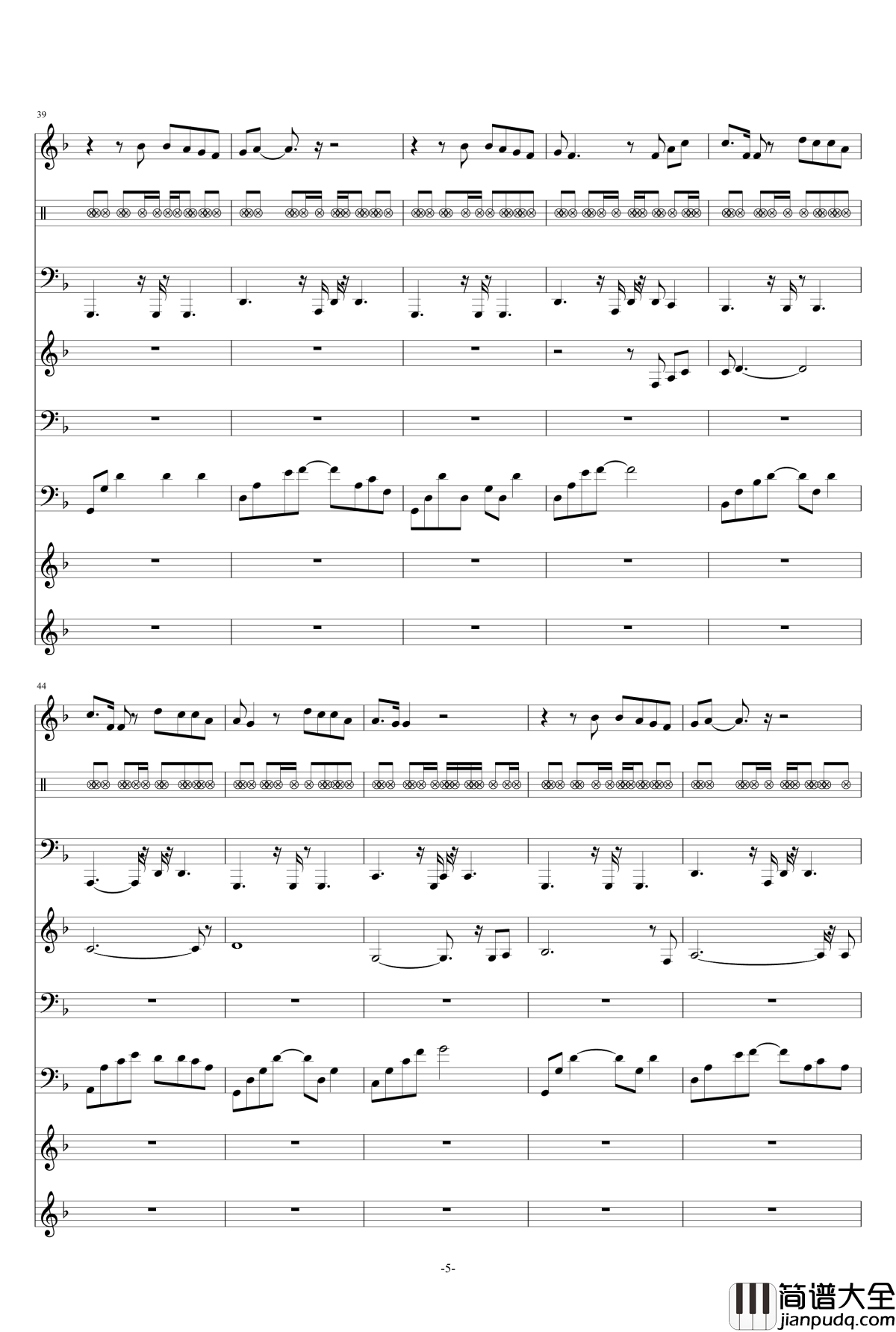 一路向北钢琴谱_总谱_周杰伦