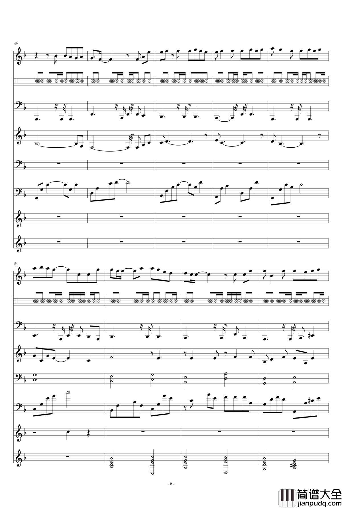 一路向北钢琴谱_总谱_周杰伦