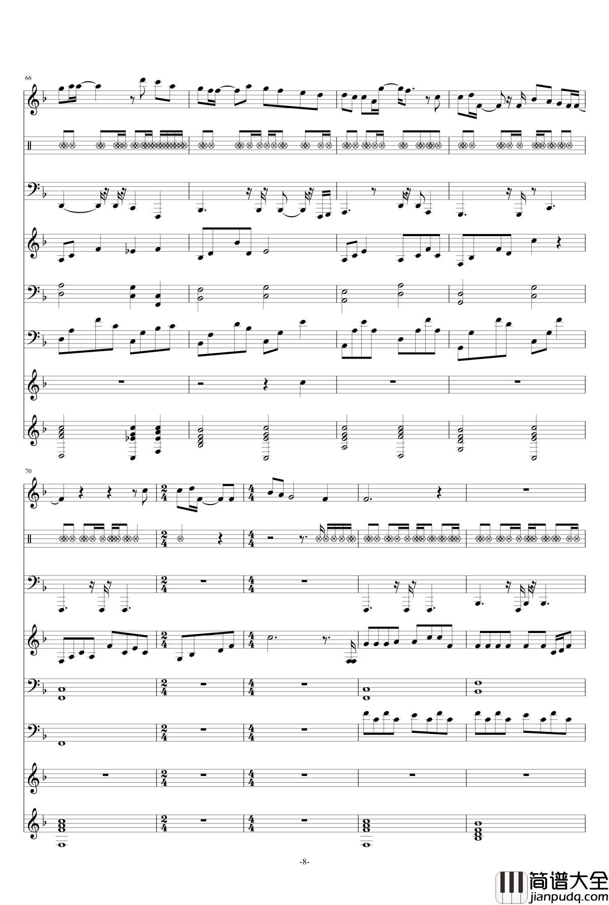 一路向北钢琴谱_总谱_周杰伦