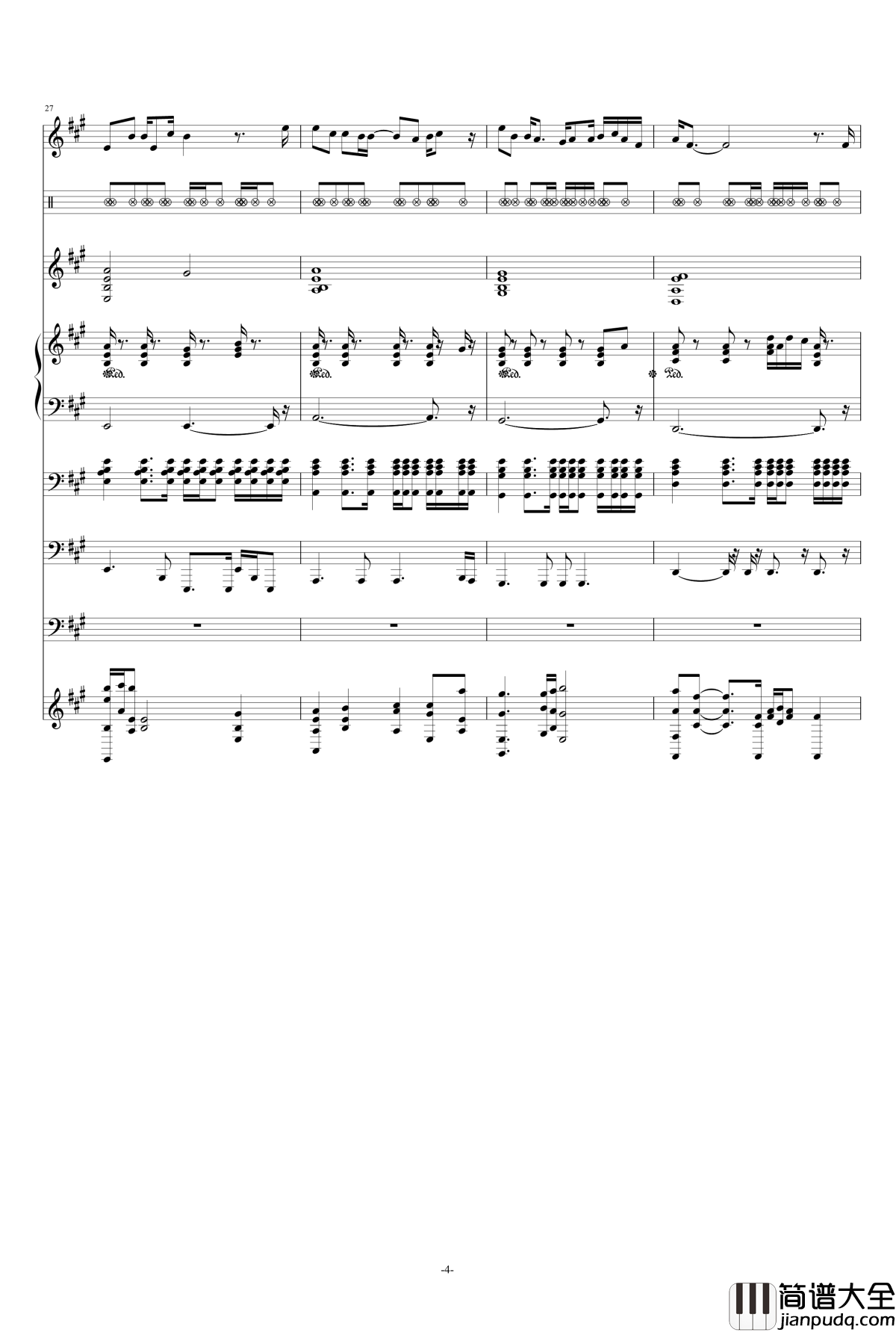 残酷月光钢琴谱_总谱_林宥嘉