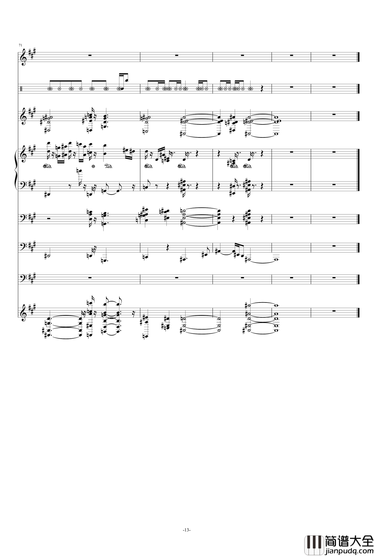 残酷月光钢琴谱_总谱_林宥嘉