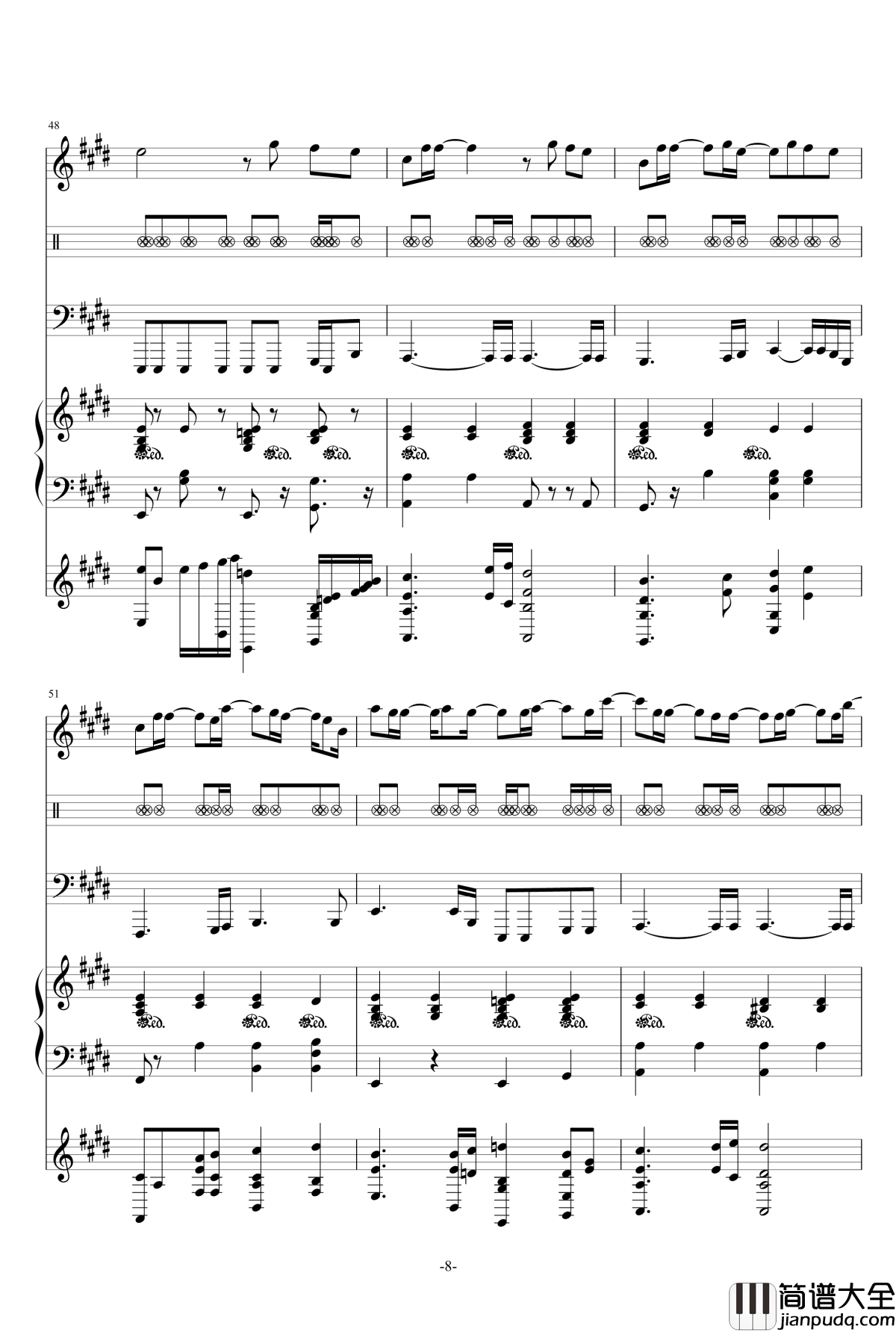 最长的电影钢琴谱_总谱_周杰伦