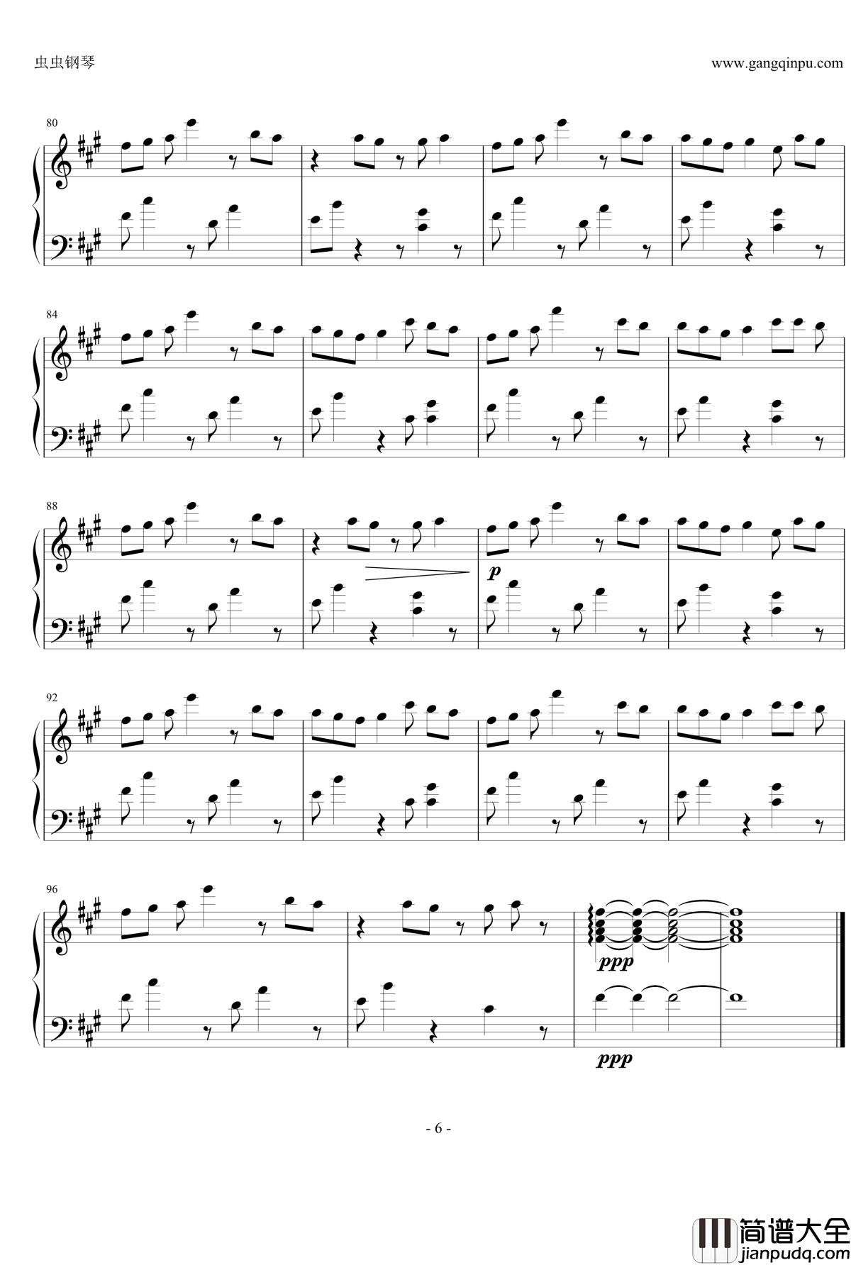 Last_Kiss钢琴谱_寄生兽