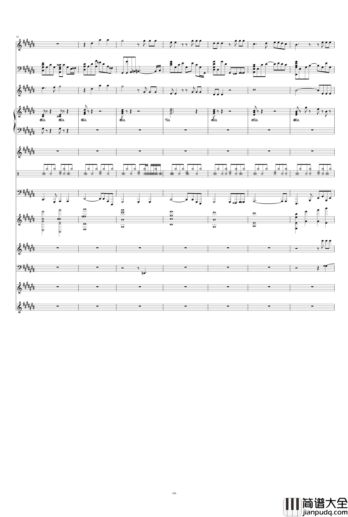 月光钢琴谱_总谱_王心凌