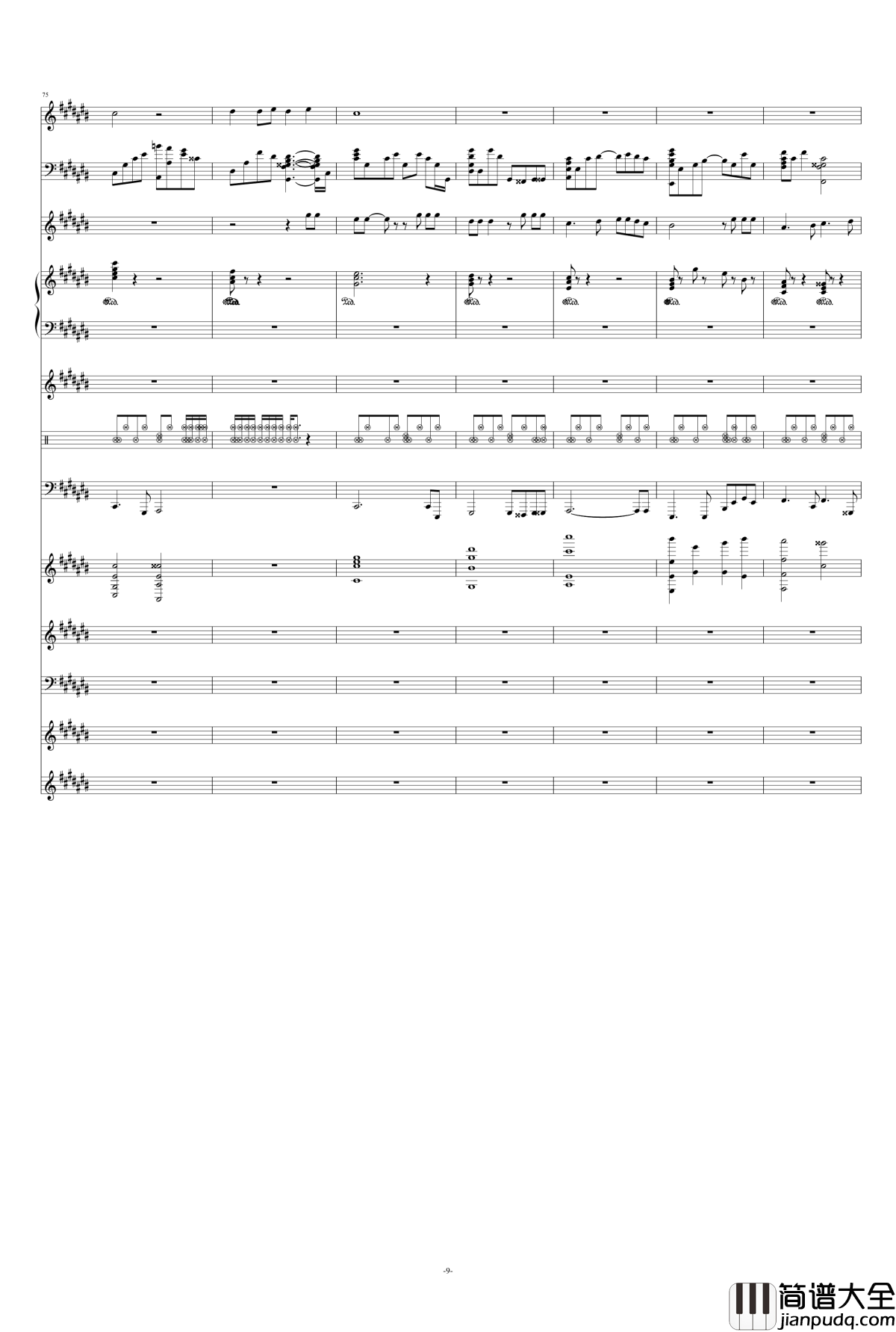 月光钢琴谱_总谱_王心凌