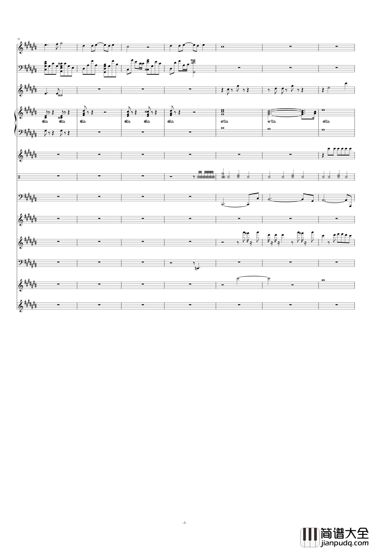 月光钢琴谱_总谱_王心凌