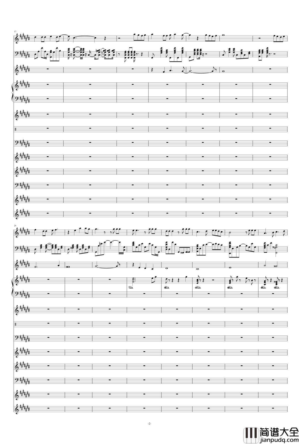 月光钢琴谱_总谱_王心凌