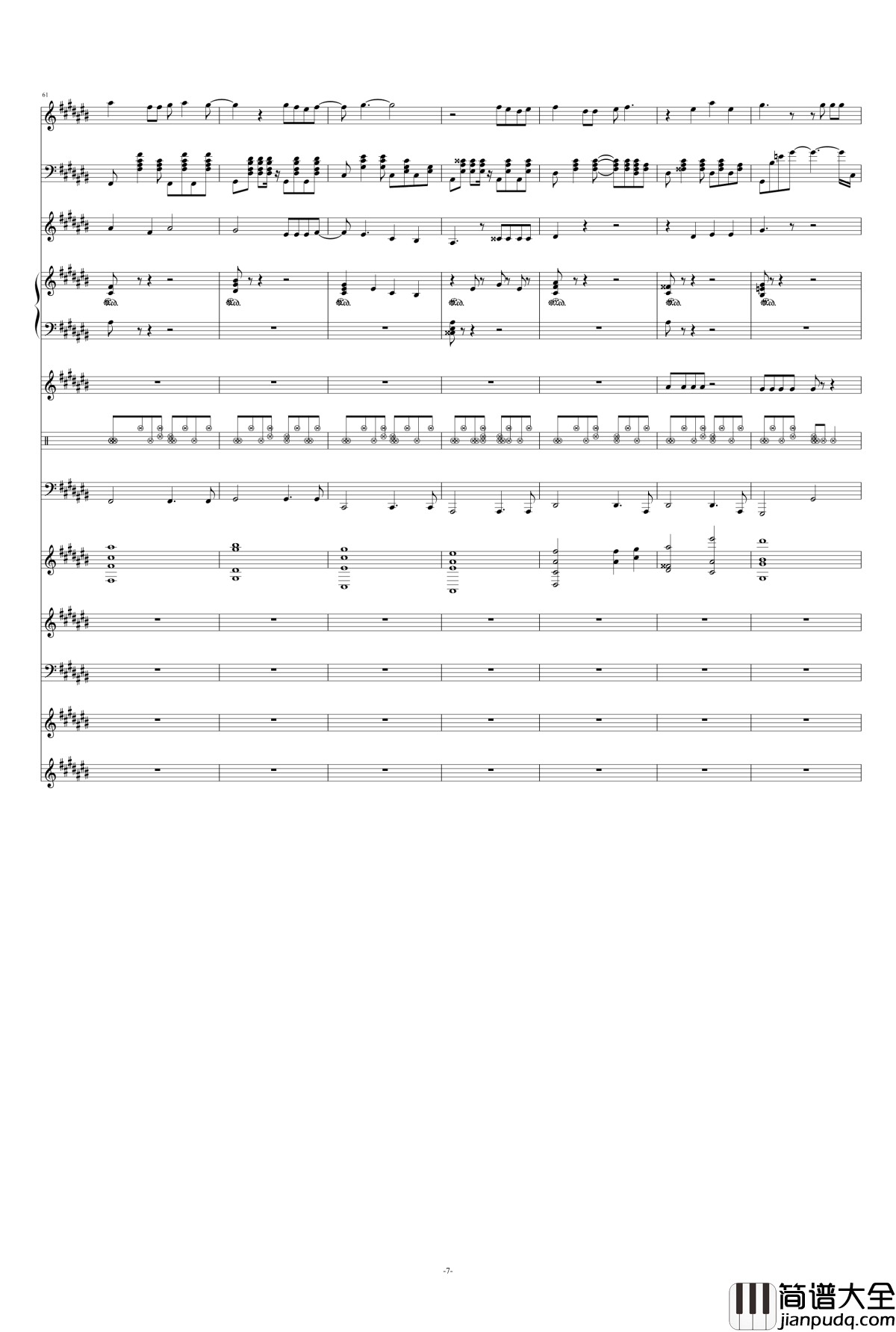 月光钢琴谱_总谱_王心凌