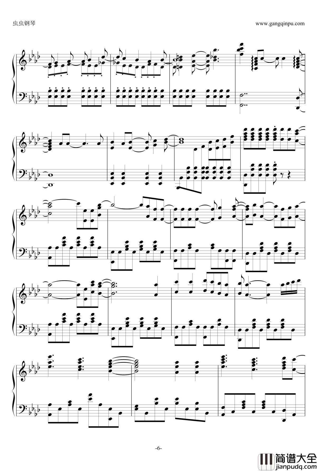 Let_It_Go钢琴谱_最适合独奏原版_蓝色魔羯_冰雪奇缘