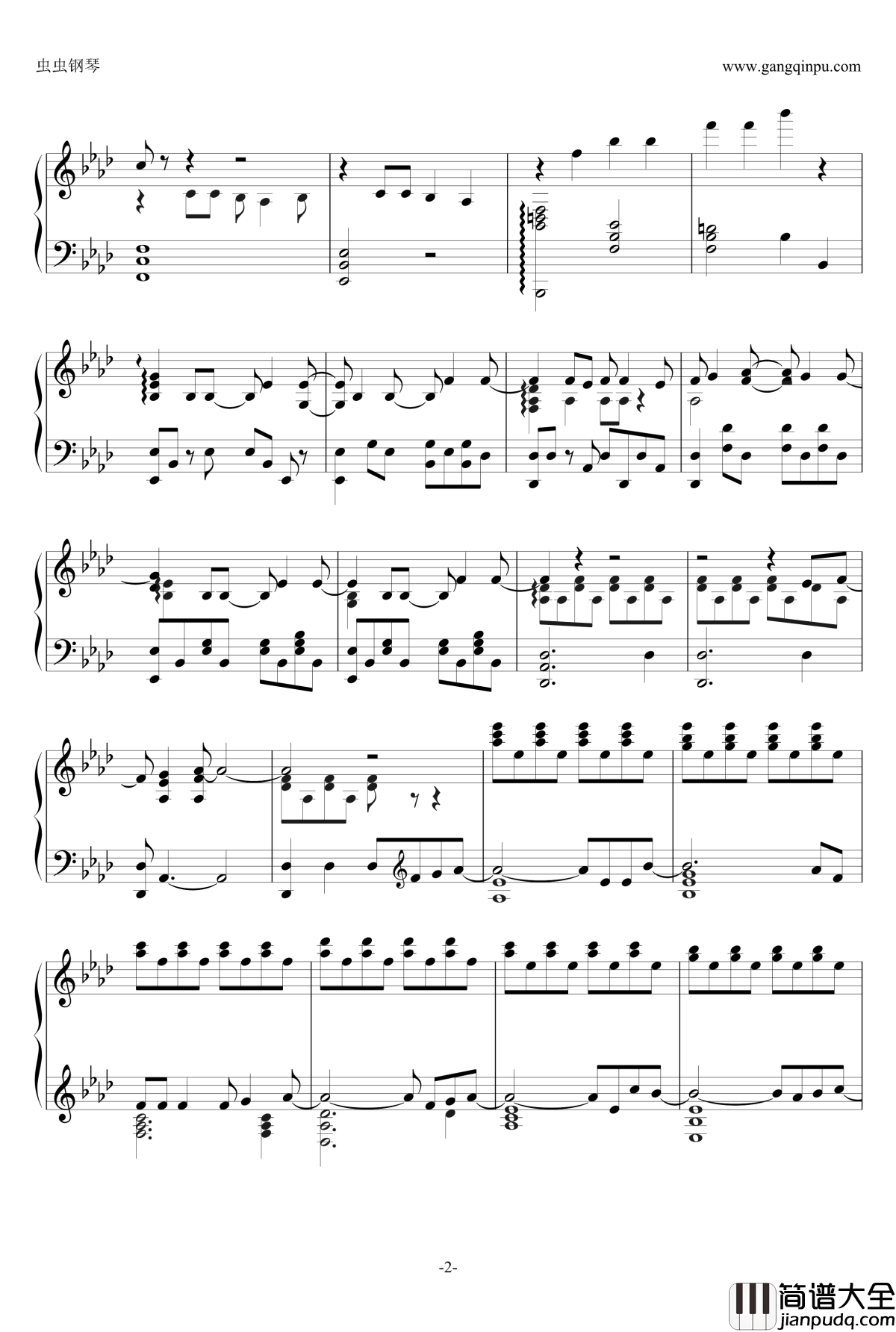 Let_It_Go钢琴谱_最适合独奏原版_蓝色魔羯_冰雪奇缘