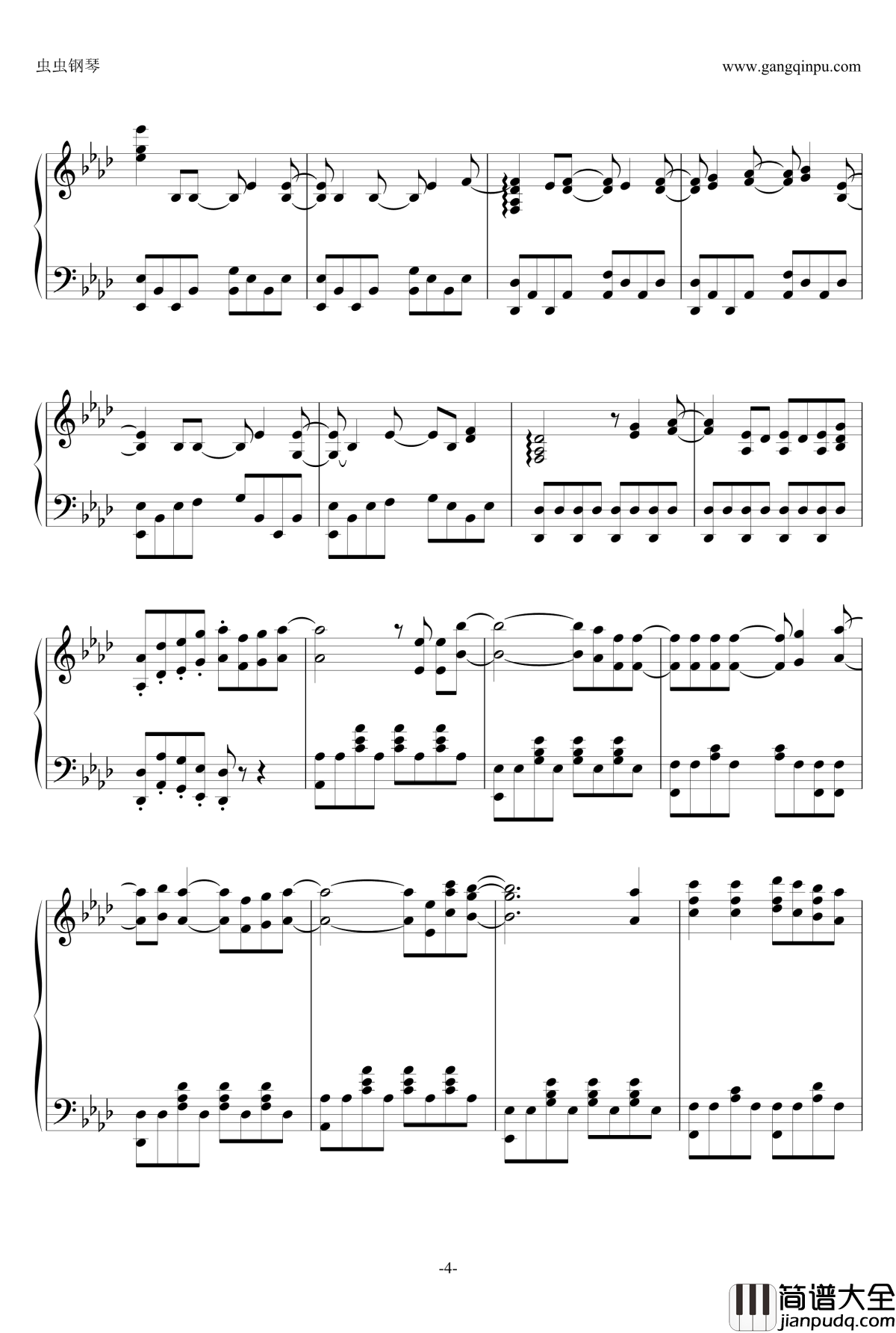 Let_It_Go钢琴谱_最适合独奏原版_蓝色魔羯_冰雪奇缘